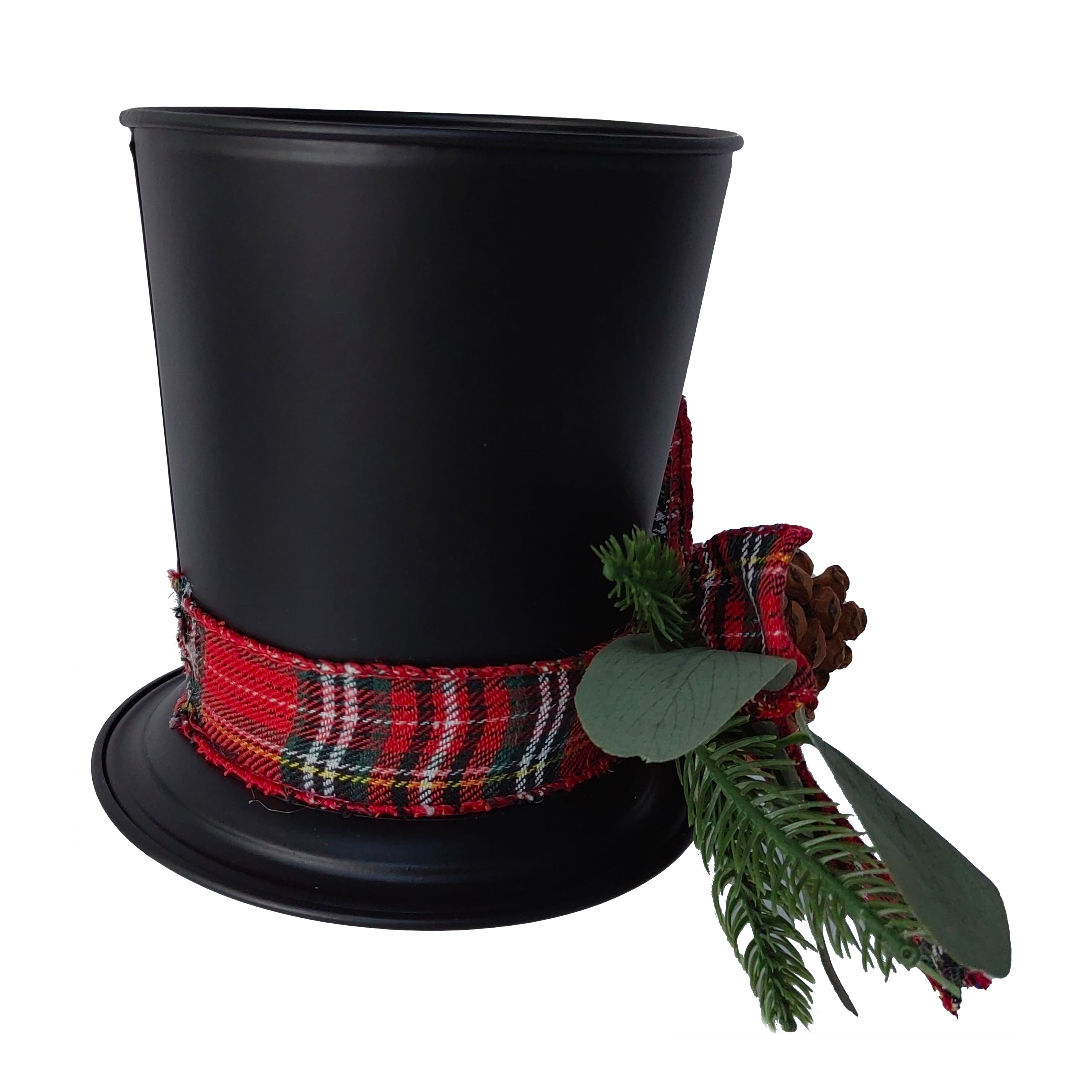 8.6&#x22; Black Snowman Hat Metal Container by Ashland&#xAE;