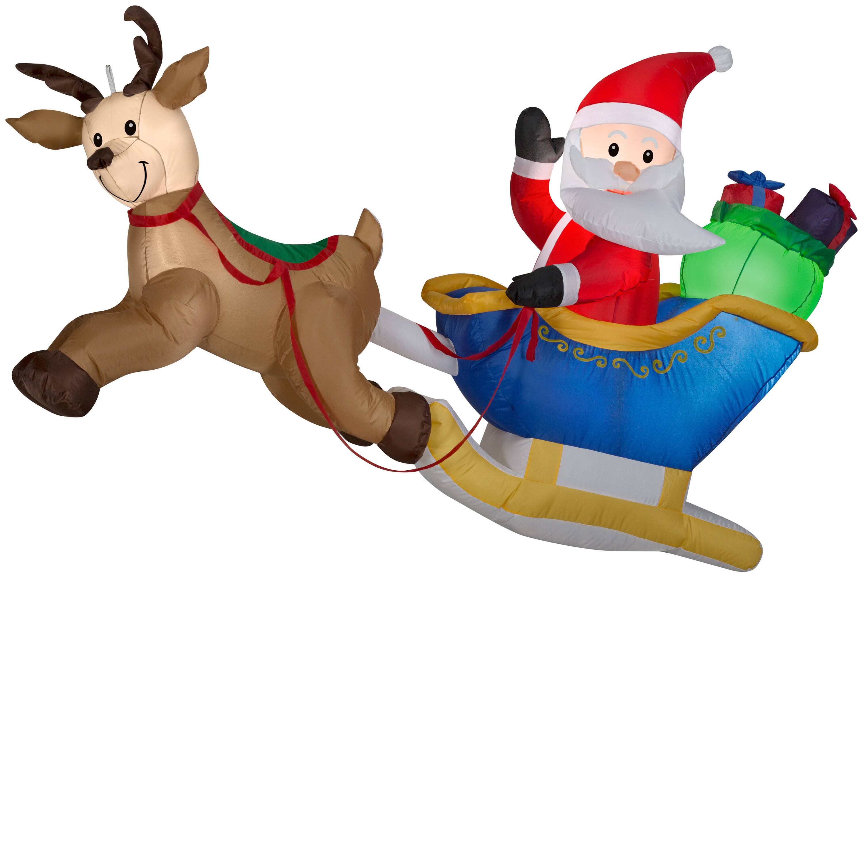 6ft. Airblown® Inflatable Hanging Santa & Reindeer Scene Christmas