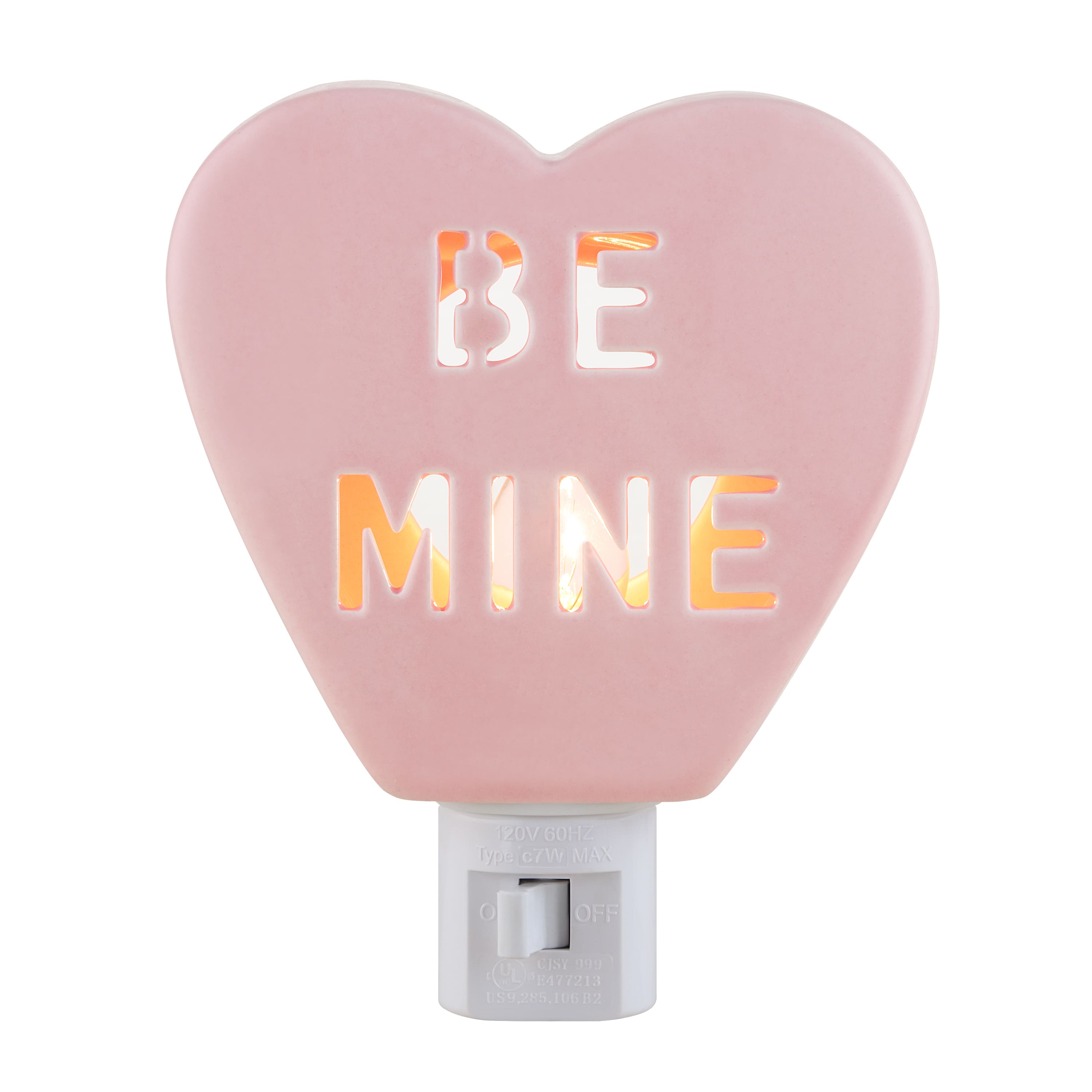 Miss Valentine  Pink Ceramic Candy Heart Be Mine Nightlight
