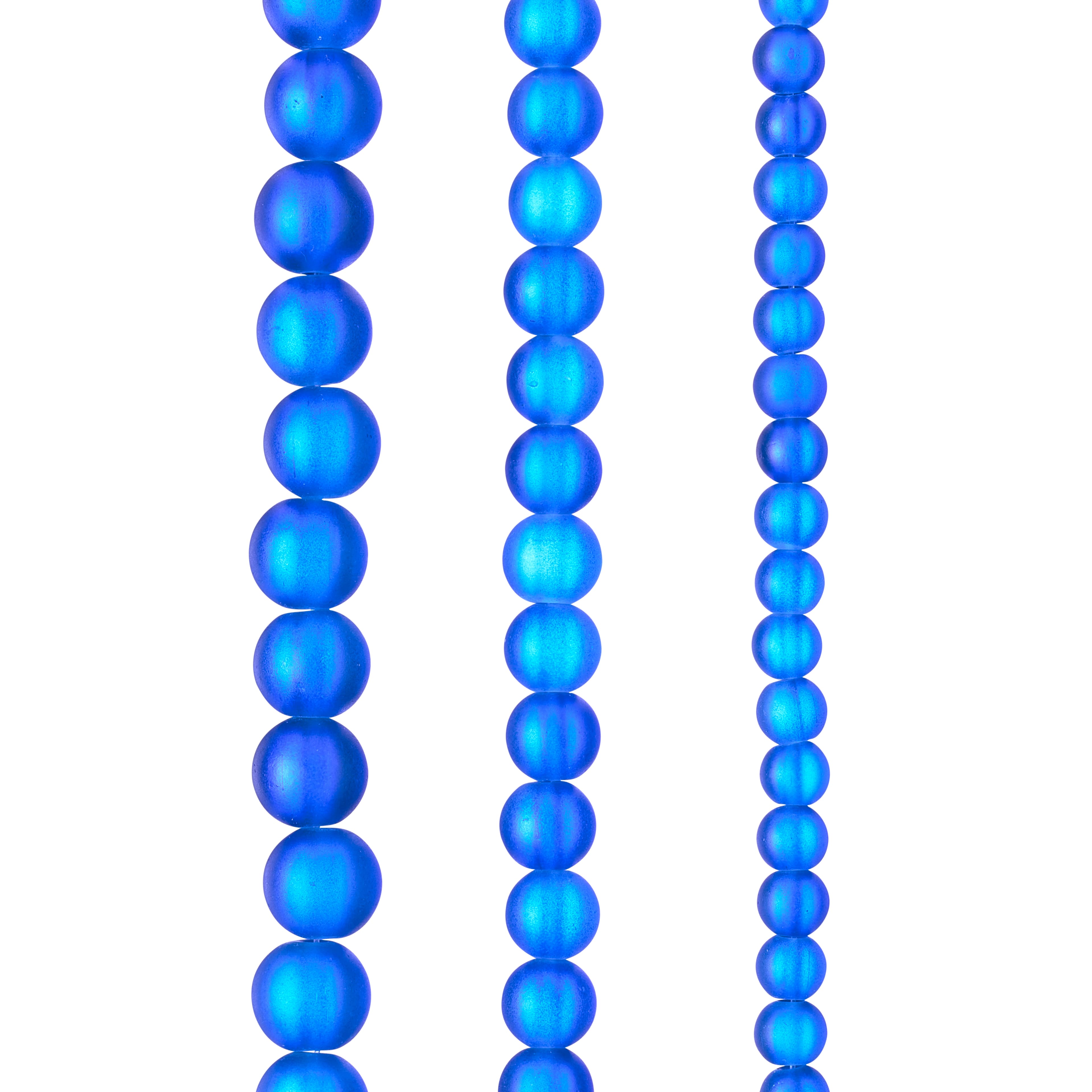 12 Pack: Blue Matte Glass Round Beads by Bead Landing™