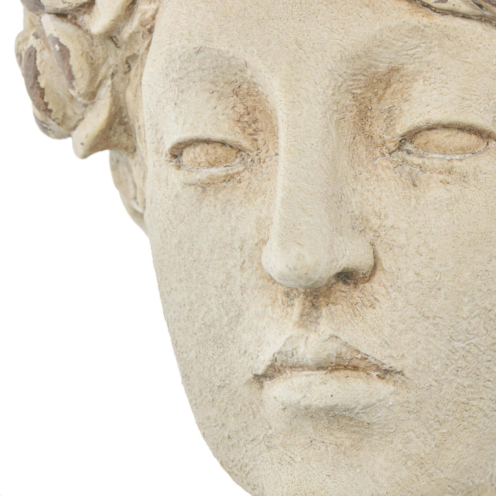 22" Cream Distressed Woman Antique Greek Bust Planter