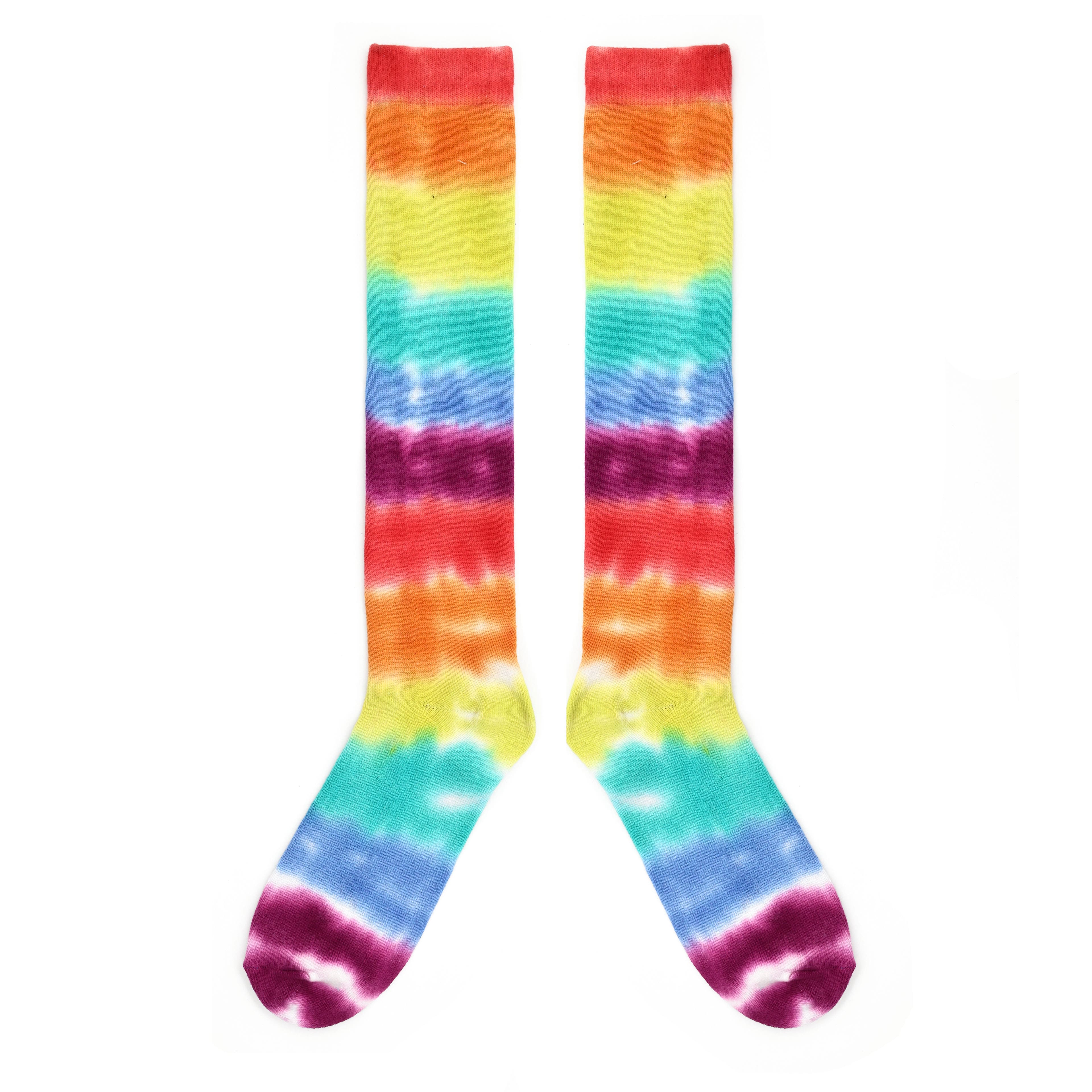 Pride Tie Dye Knee High Adult Socks by Celebrate It&#x2122;
