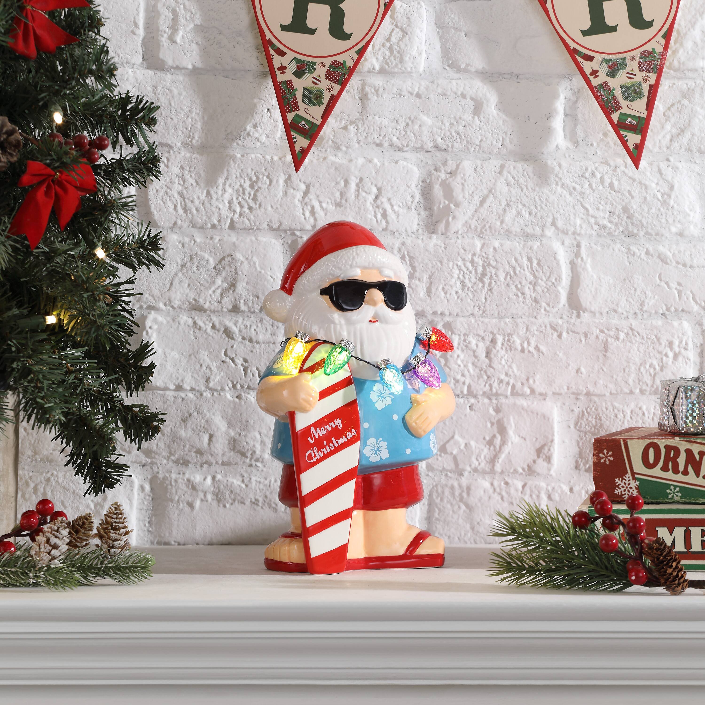 10&#x22; Ceramic Beach Santa