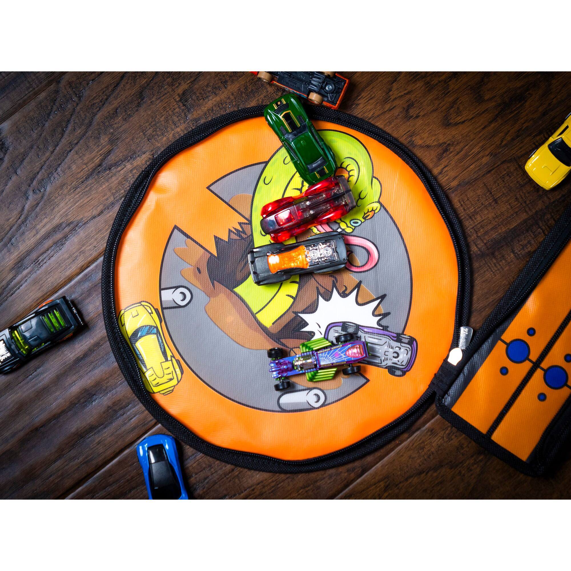 Tara Toy ZipBin Hot Wheels Wheelie Track Pack &#x26; Racetrack Mat