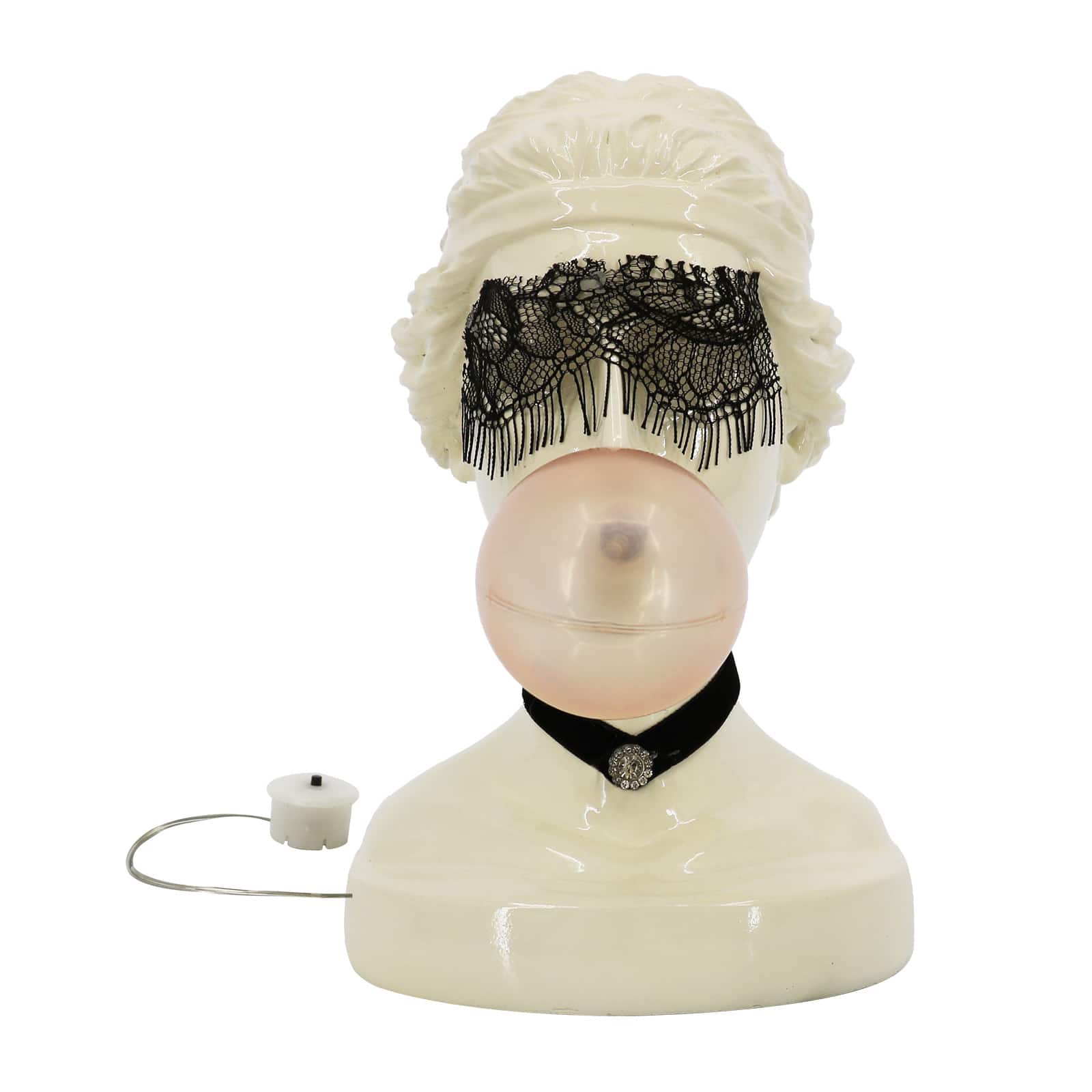 7&#x22; Light Up Bubblegum Woman Tabletop Bust Sculpture by Ashland&#xAE;
