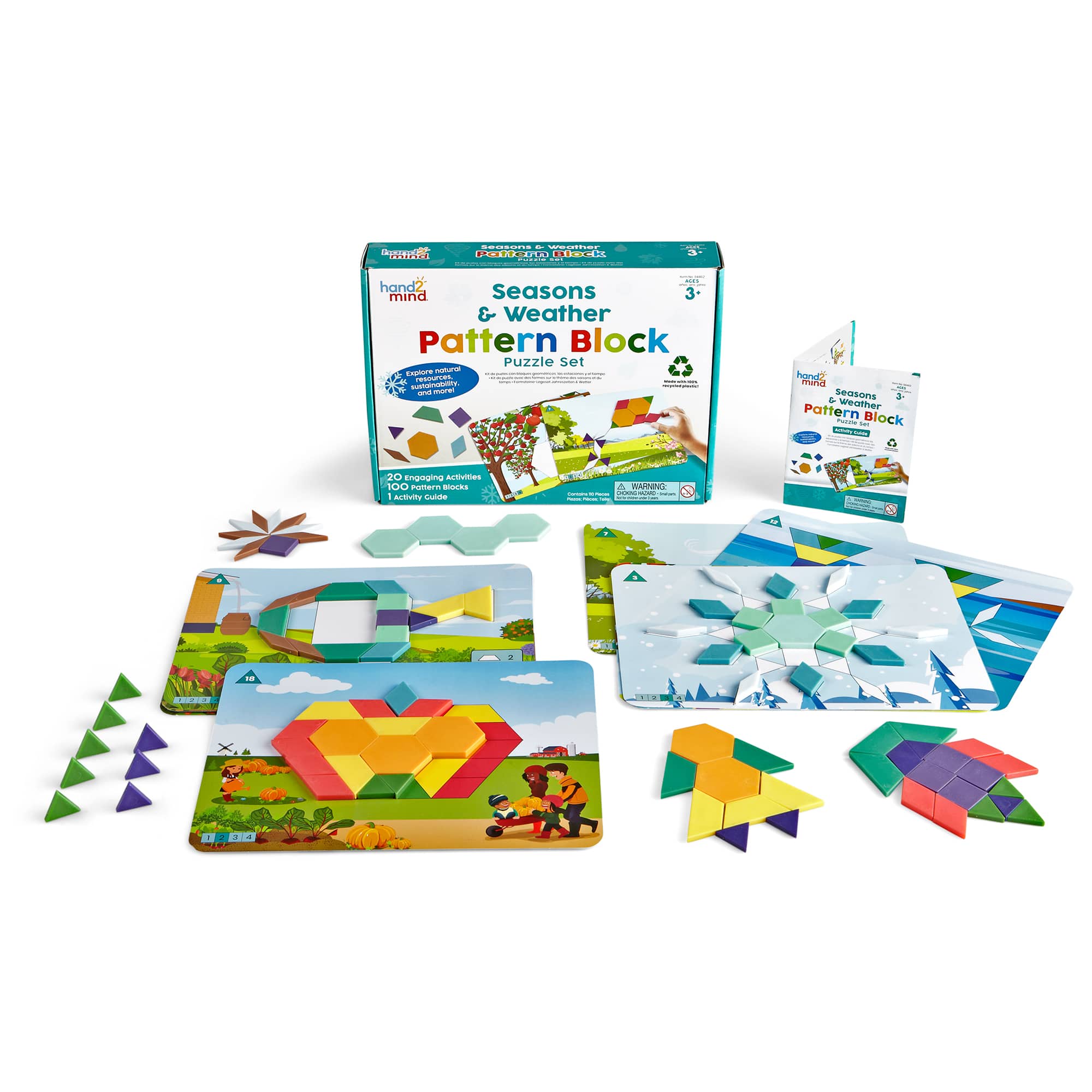 Hand2mind® Seasons & Weather Pattern Block Puzzle Set