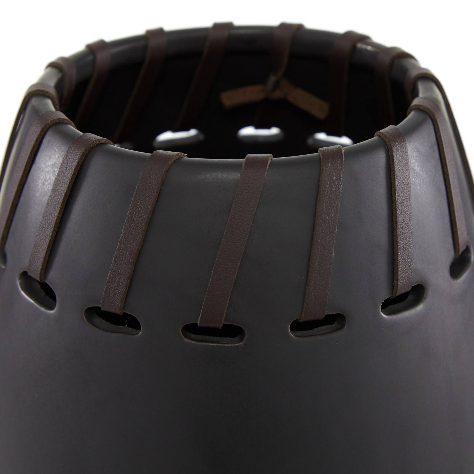 Set of 2 Black Stoneware Modern Vase, 16", 13"