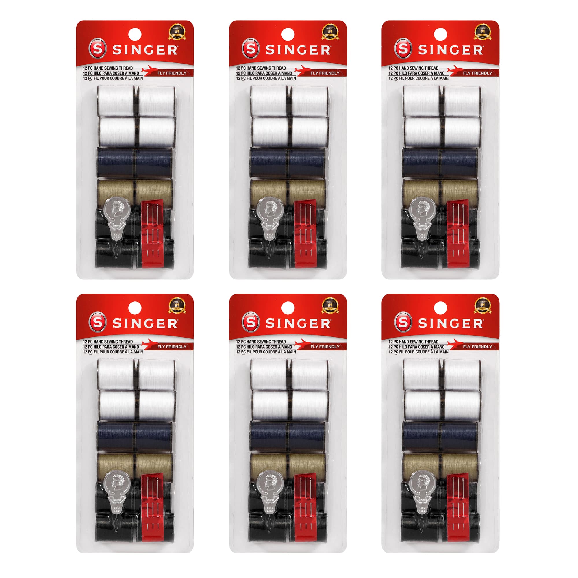 SINGER® Neutral Basics Hand Sewing Polyester Thread Spools, 12ct.