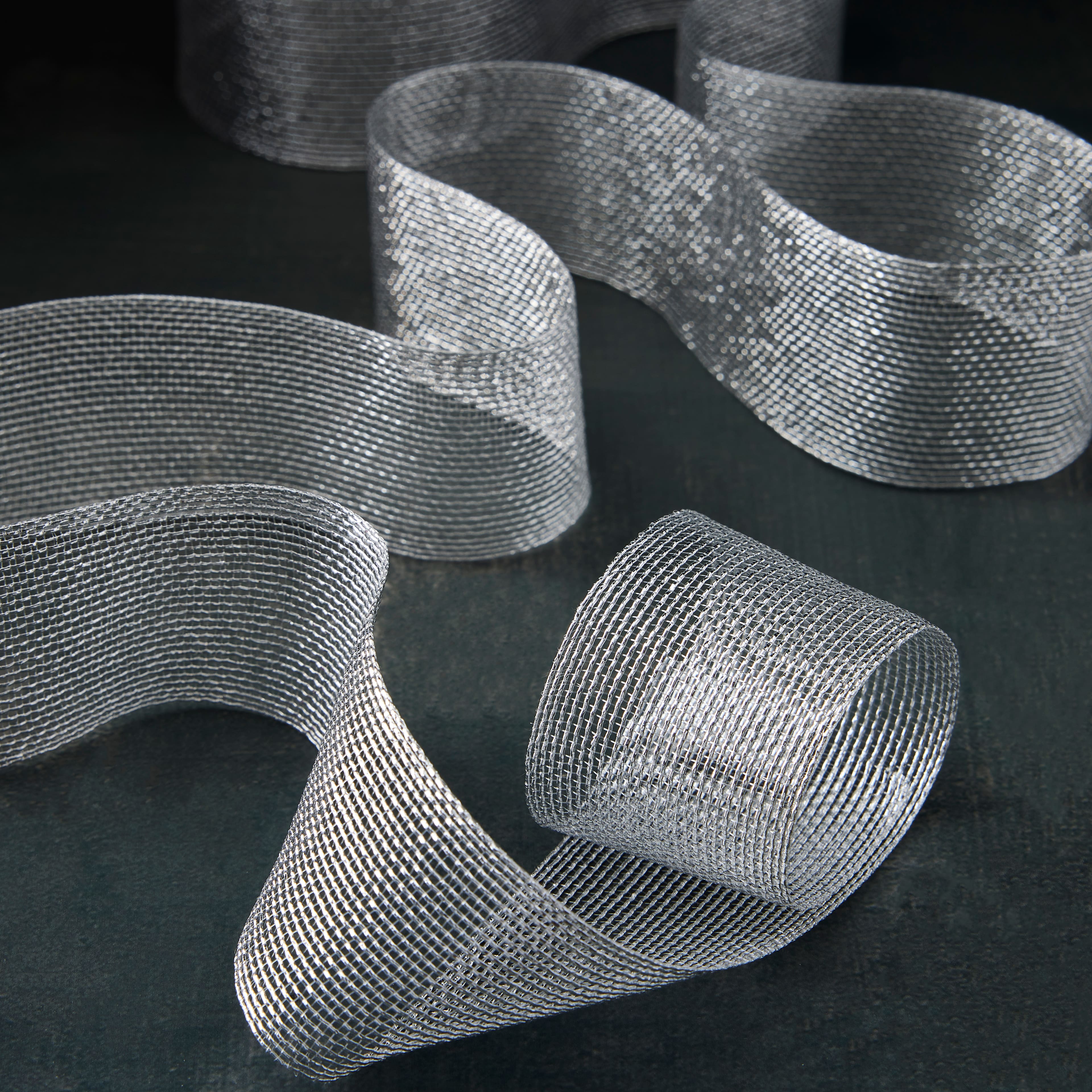 1.5&#x22; x 3yd. Metallic Mesh by Celebrate It&#xAE;