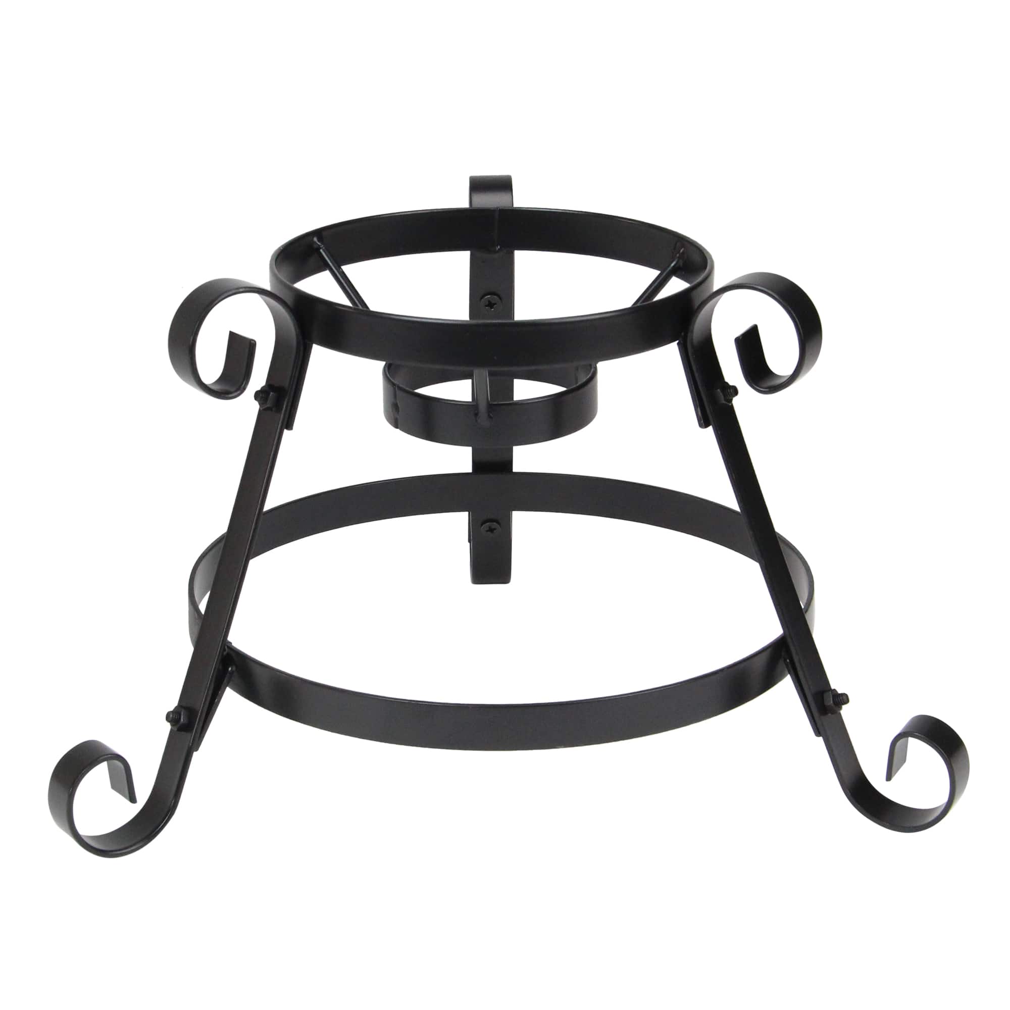 9.25" Black Scroll Designed Garden Gazing Ball Stand