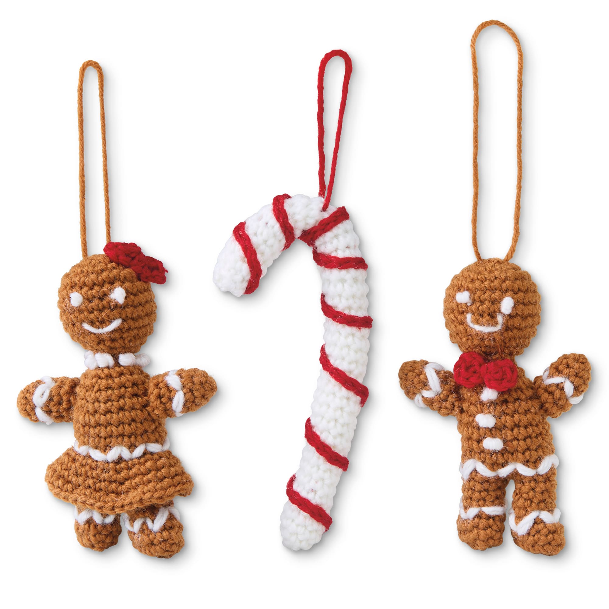 Intermediate Gingerbread Cookies &#x26; Candy Cane Amigurumi Crochet Ornament Kit by Loops &#x26; Threads&#xAE;