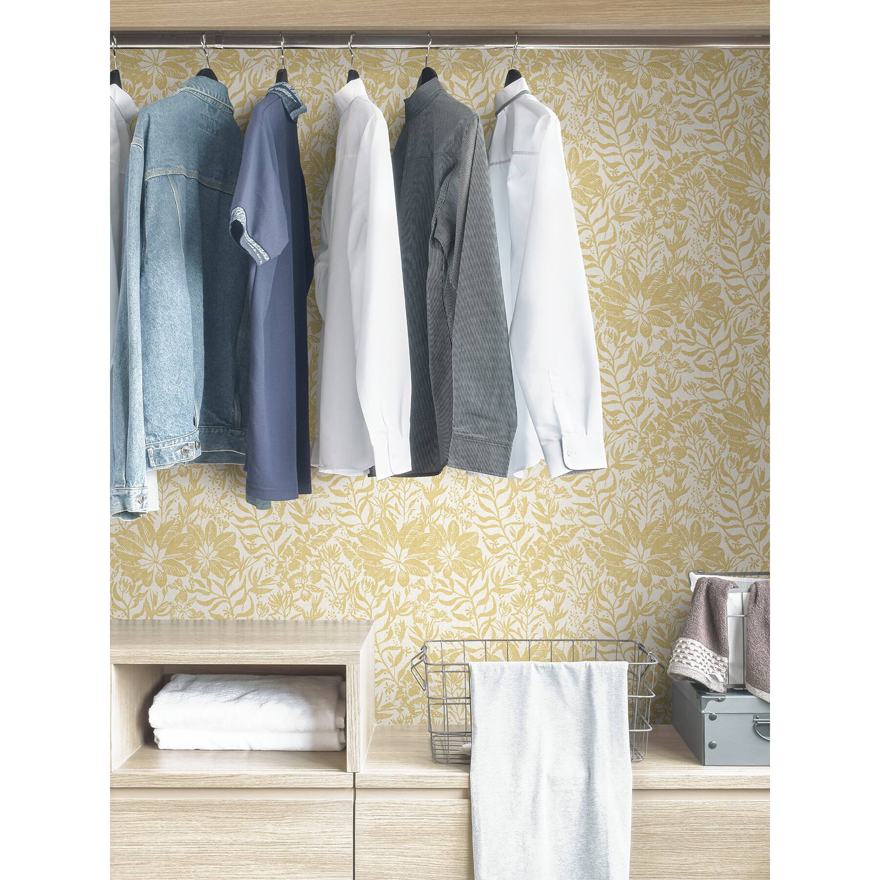 NuWallpaper Yellow Foliole Peel & Stick Wallpaper