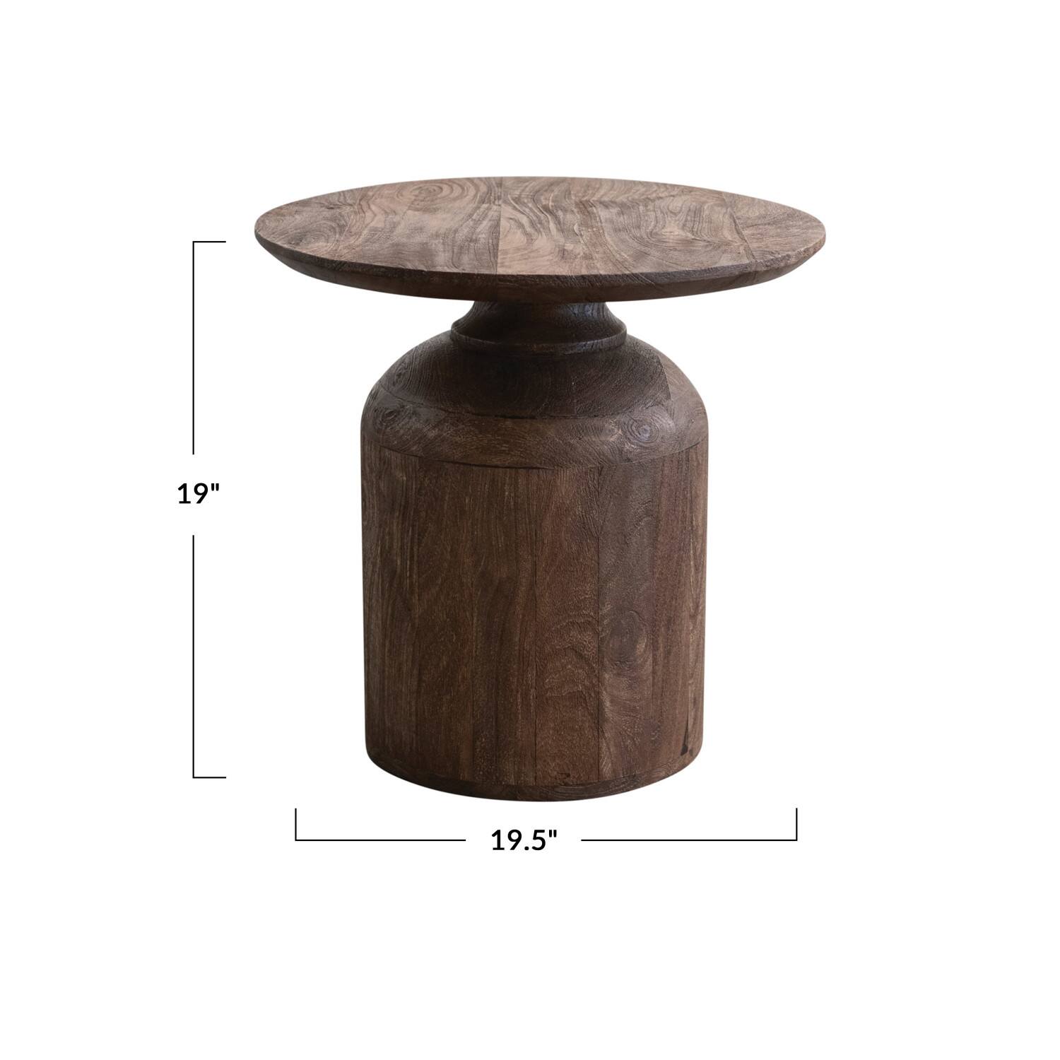 Hello Honey&#xAE; 19.5&#x22; Brown Stained Finish Mango Wood Side Table
