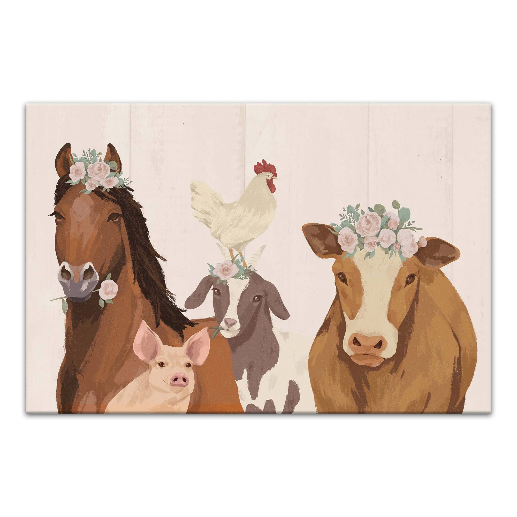 Farm Animal Family 20&#x22; x 30&#x22; Canvas Wall Art