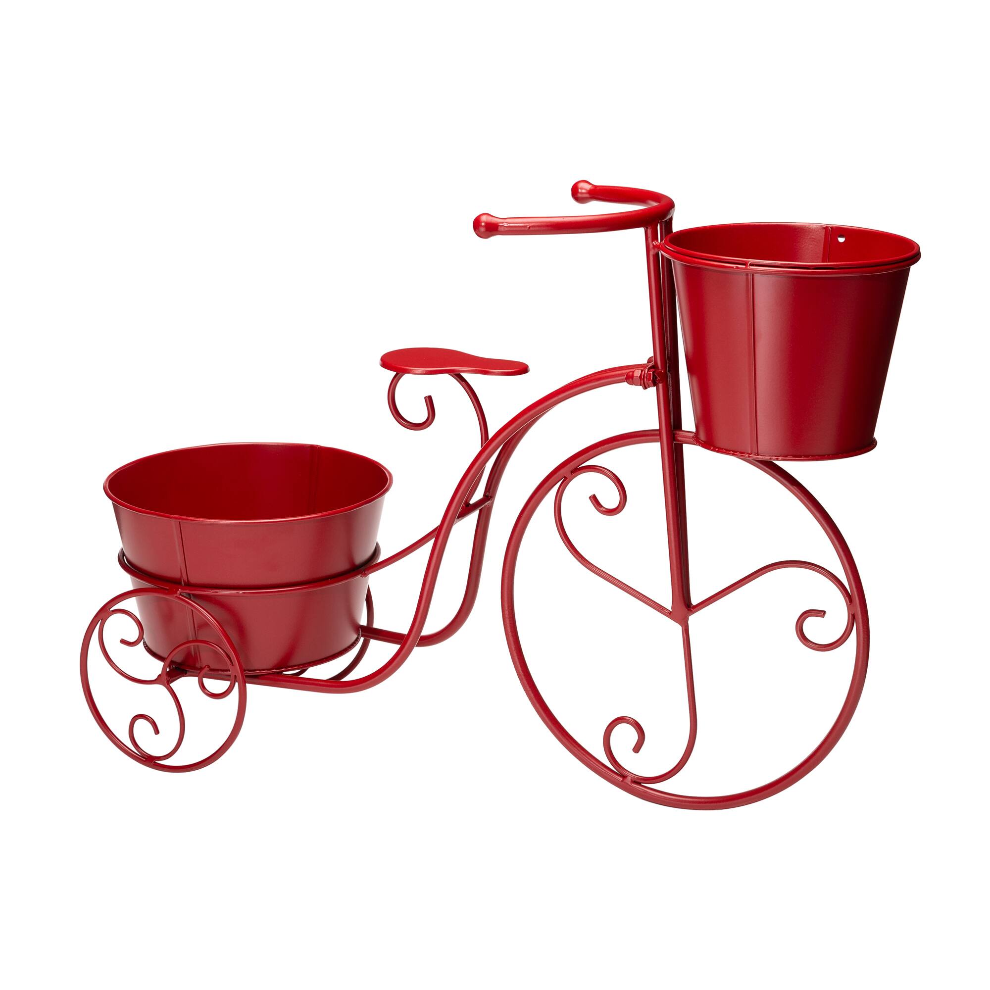 Glitzhome® 21.5'' Red Metal Bicycle Plant Stand