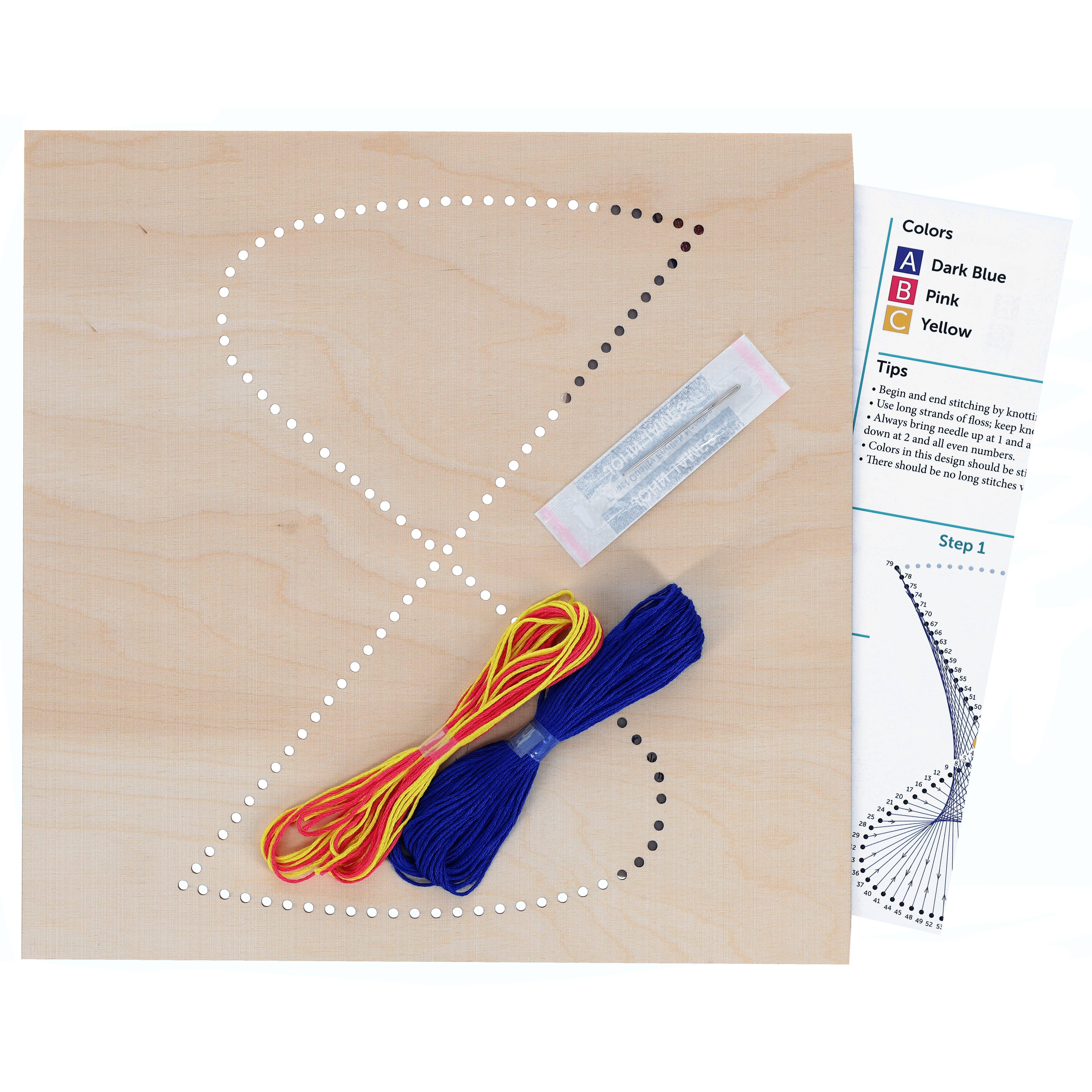 Leisure Arts® Intermediate Vortex Wood Stitched String Art Panel Kit