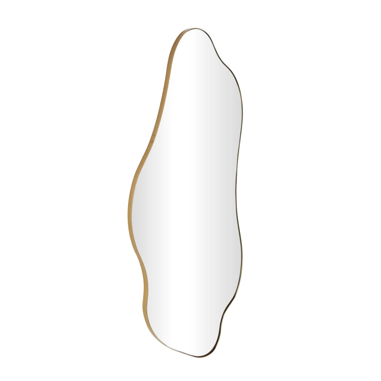 15" x 40" Gold Metal Wavy Room Wall Mirror