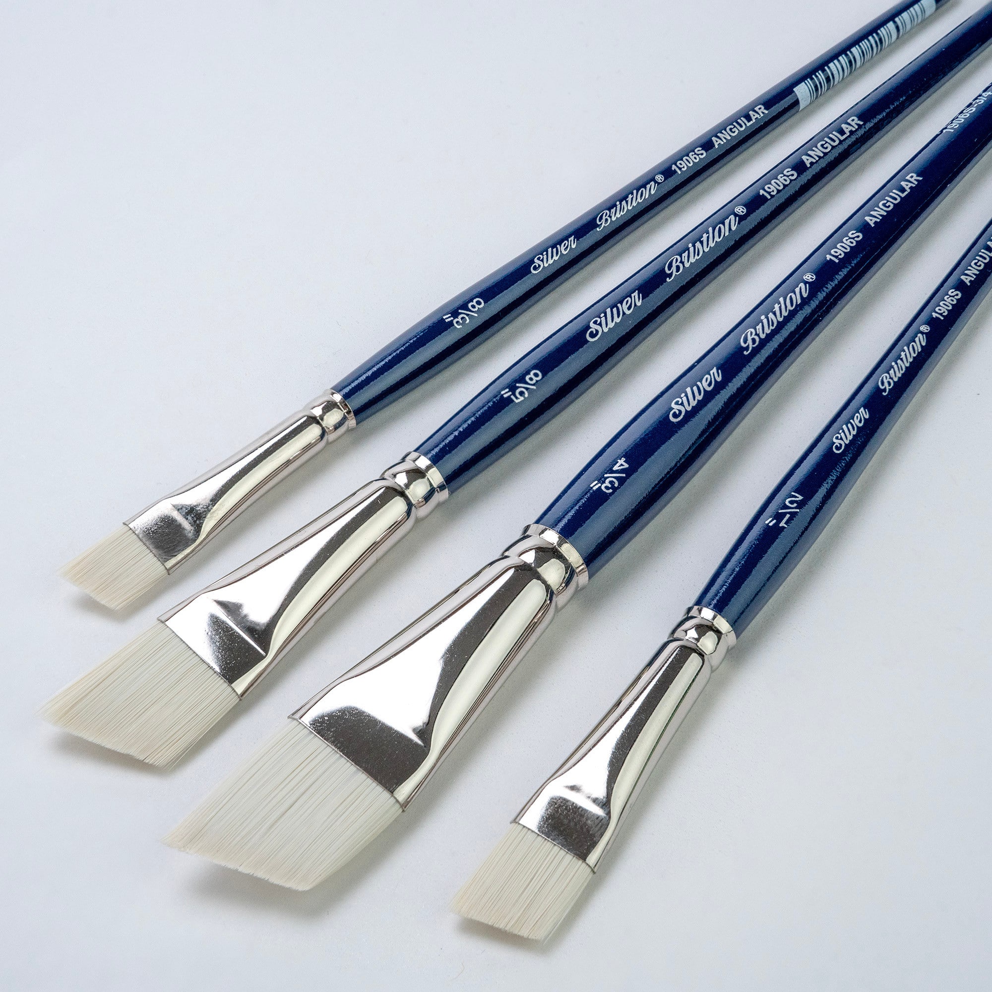 Silver Brush Limited Bristlon Short Handle Angles Brushes, Set of 4