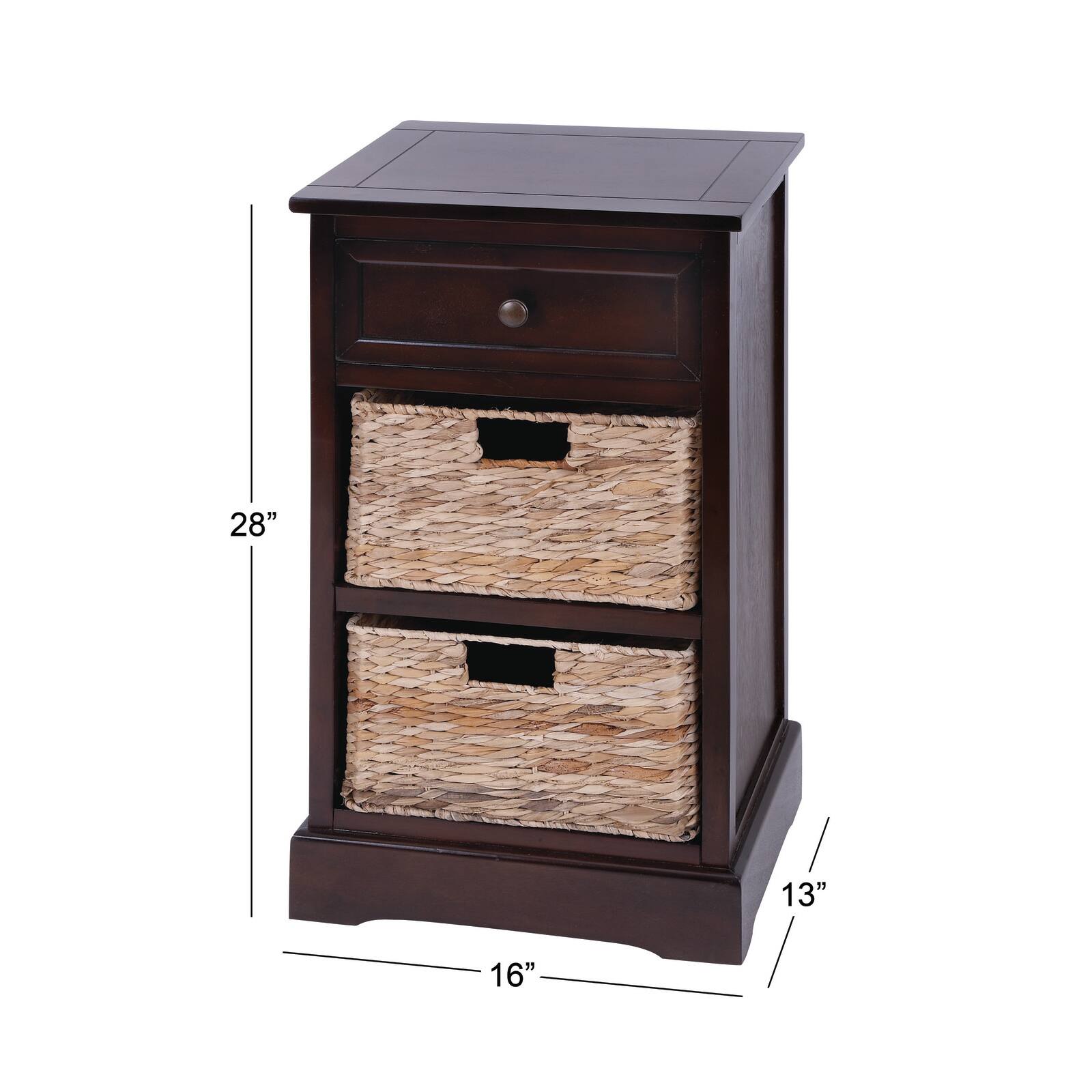 28" Brown Traditional Wood Storage Unit