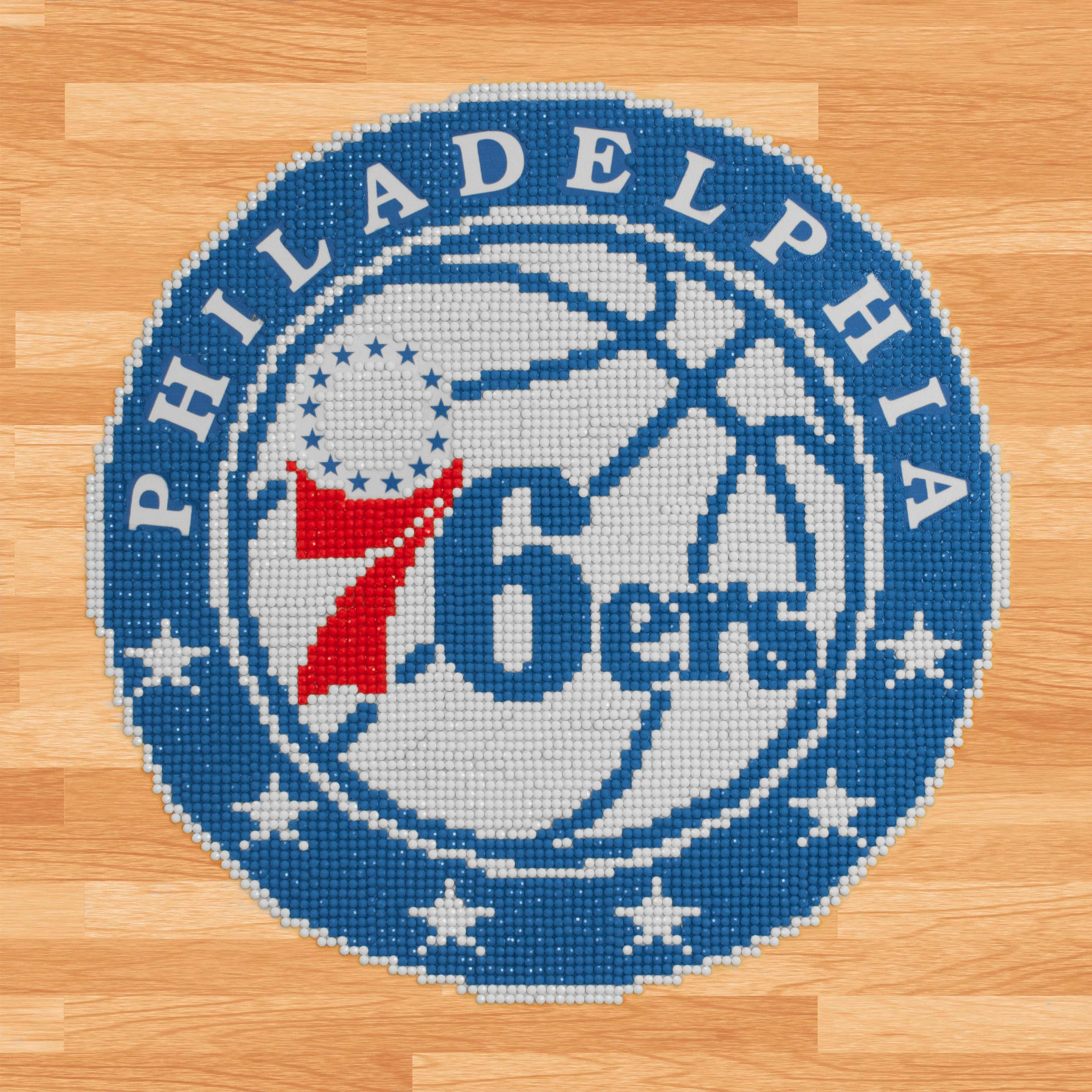 Camelot® Dots Intermediate NBA Philadelphia 76ers Diamond Painting Kit