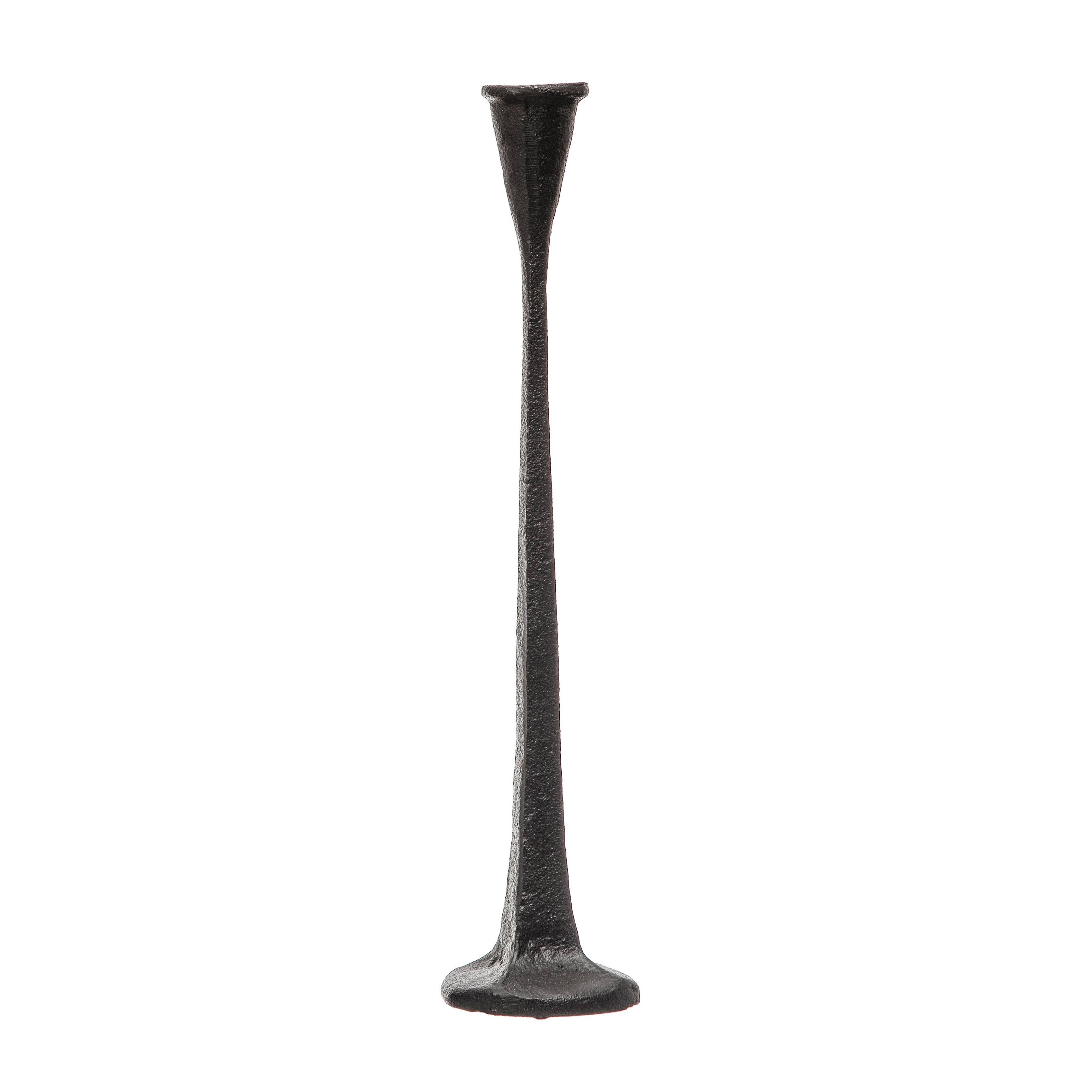 Hello Honey® 14'' Black Cast Iron Taper Candle Holder