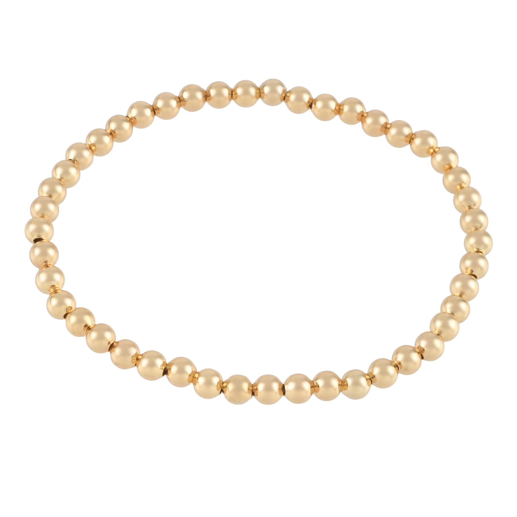 12 Pack: 4mm Gold Round Beaded Charm Bracelet by Bead Landing™