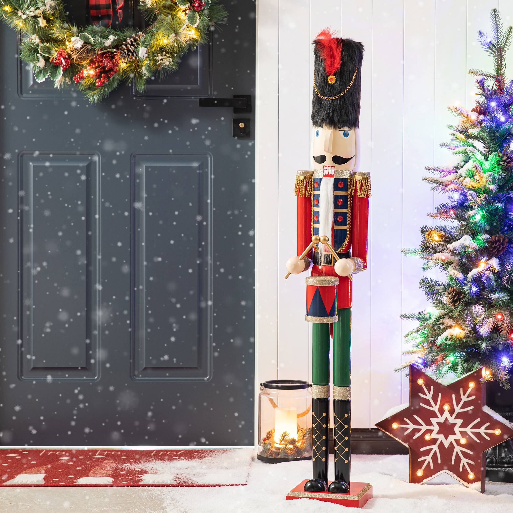 Glitzhome® 42" Wooden Christmas Soldier Nutcracker