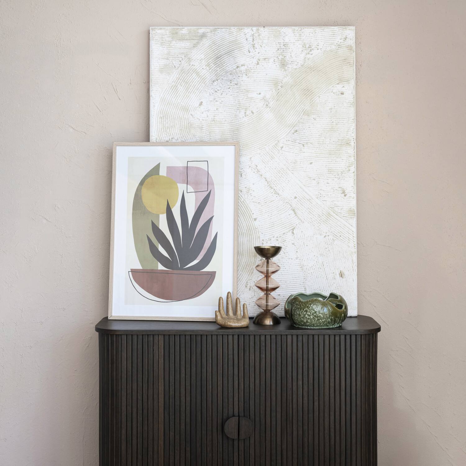 Hello Honey&#xAE; Reclaimed Glass &#x26; Metal Decorative Pillar Candle Holder