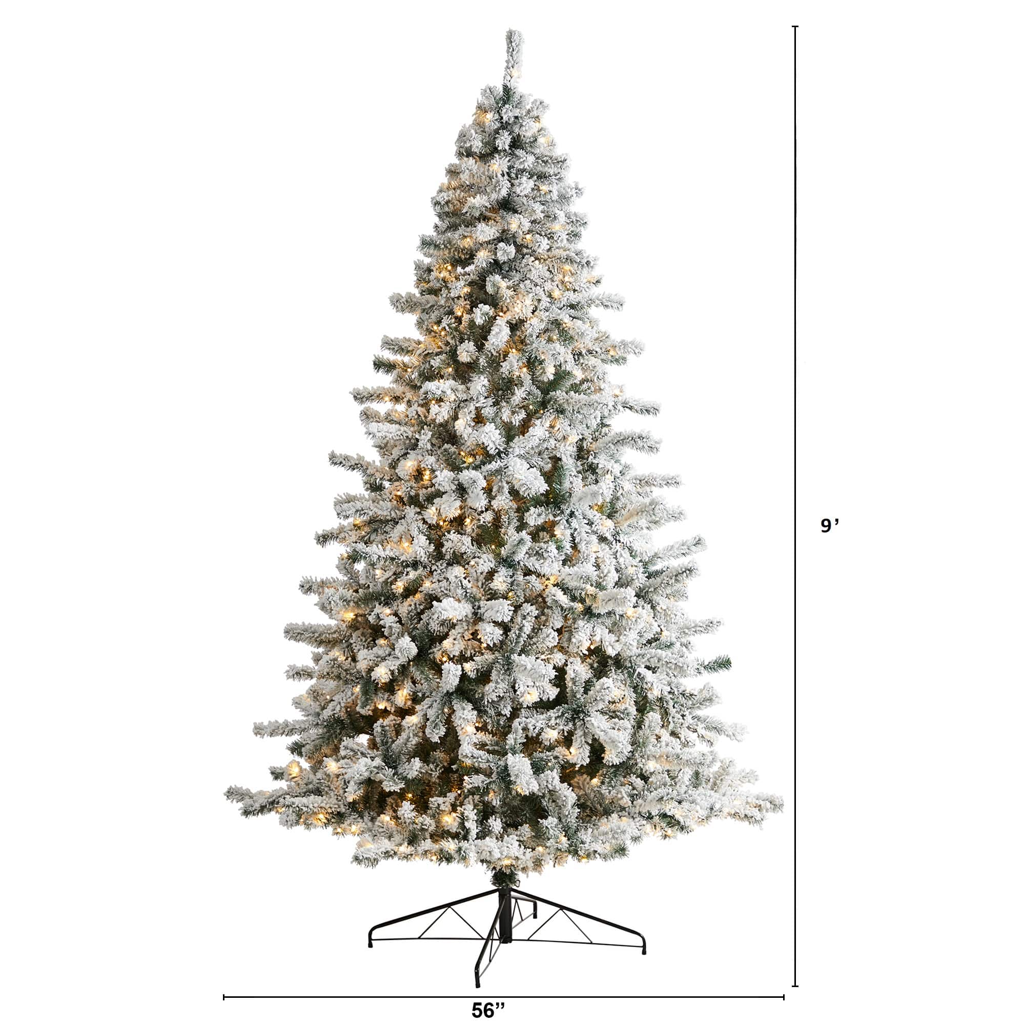 9ft. PreLit Flocked Rock Springs Spruce Artificial Christmas Tree