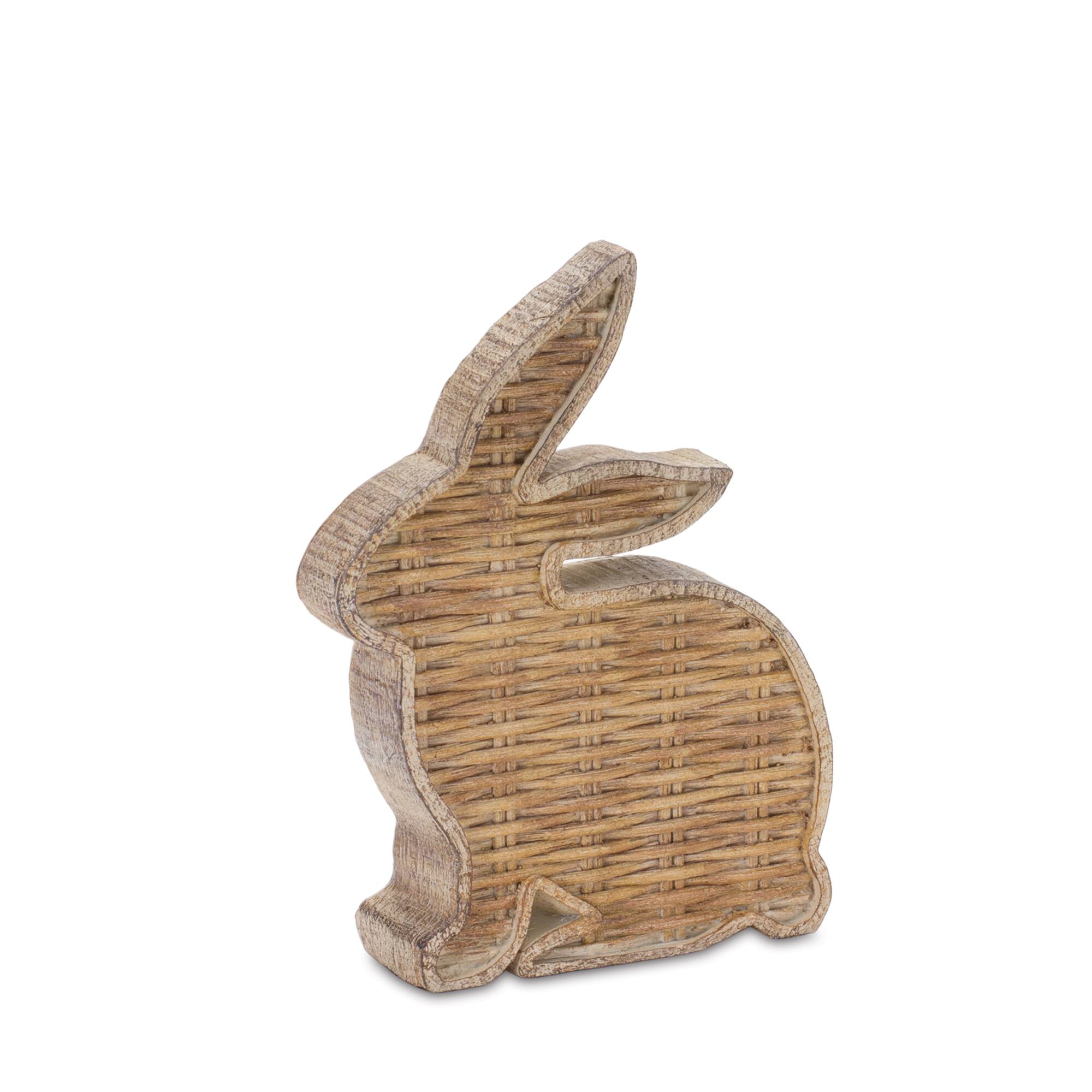 Wicker Rabbit Décor Set, 7.25" & 9"