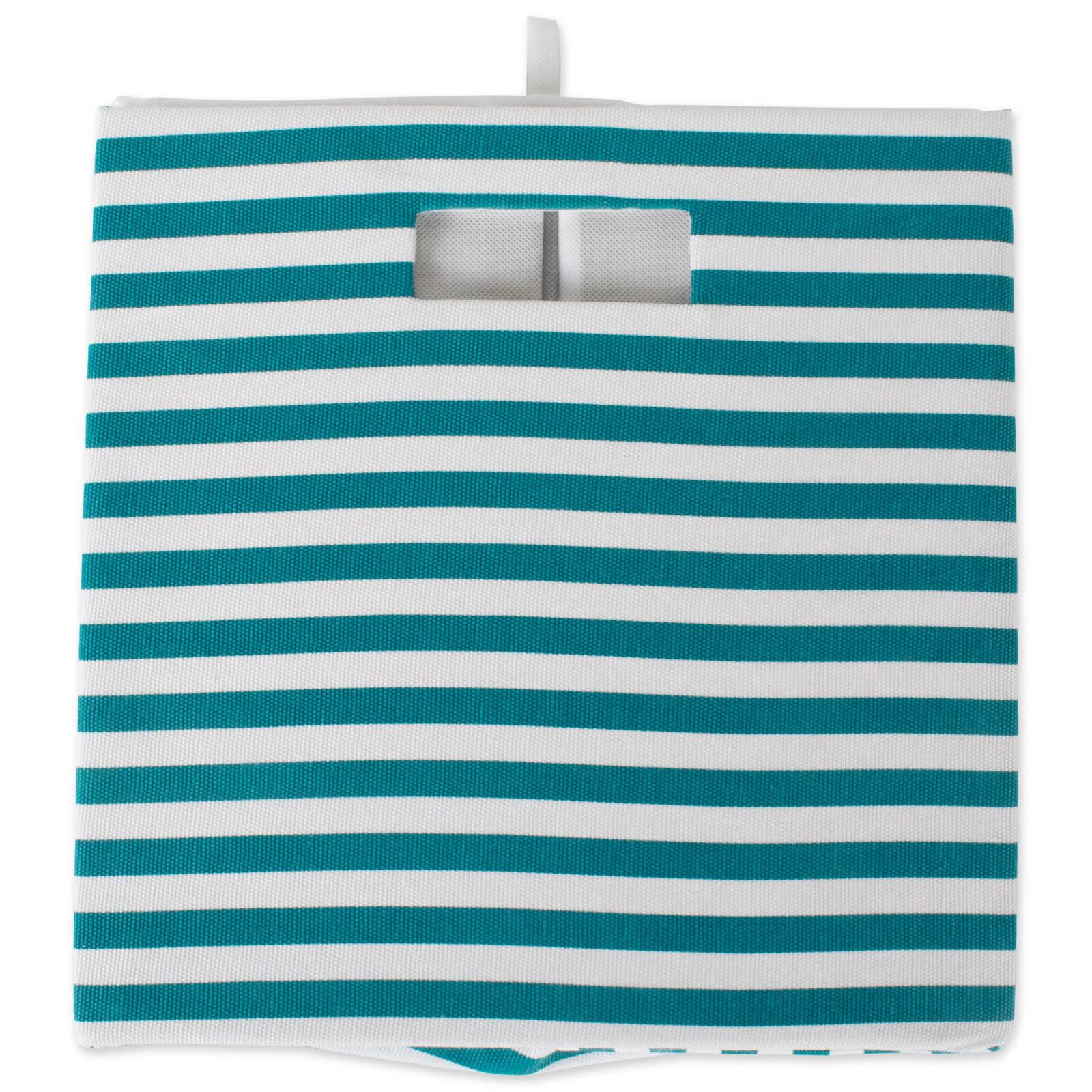 DII&#xAE; Square Teal Pinstripe Polyester Cube