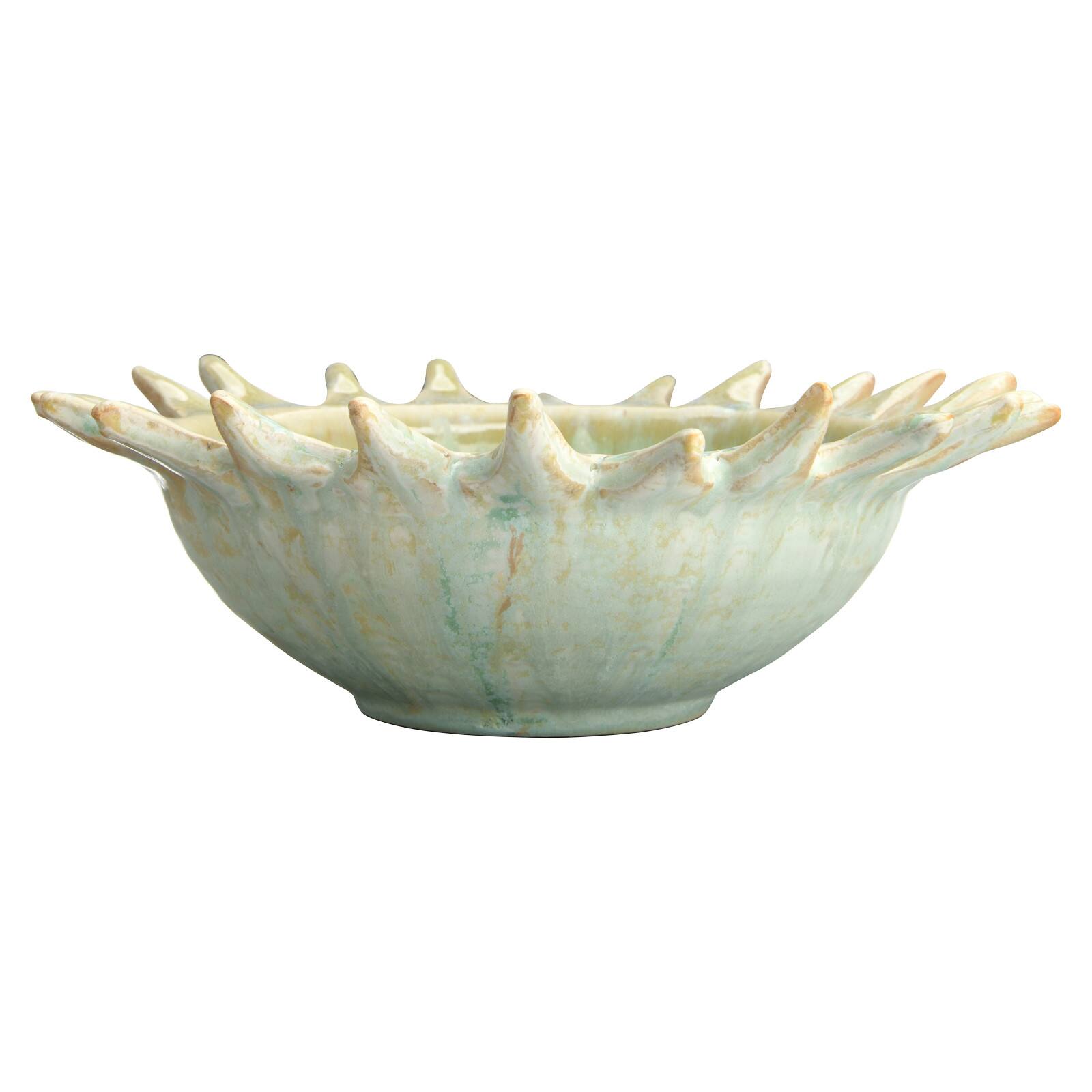 Hello Honey® 8.5" Assorted Celadon Stoneware Sunburst Shaped Serving Bowl with Opal Reactive Glaze