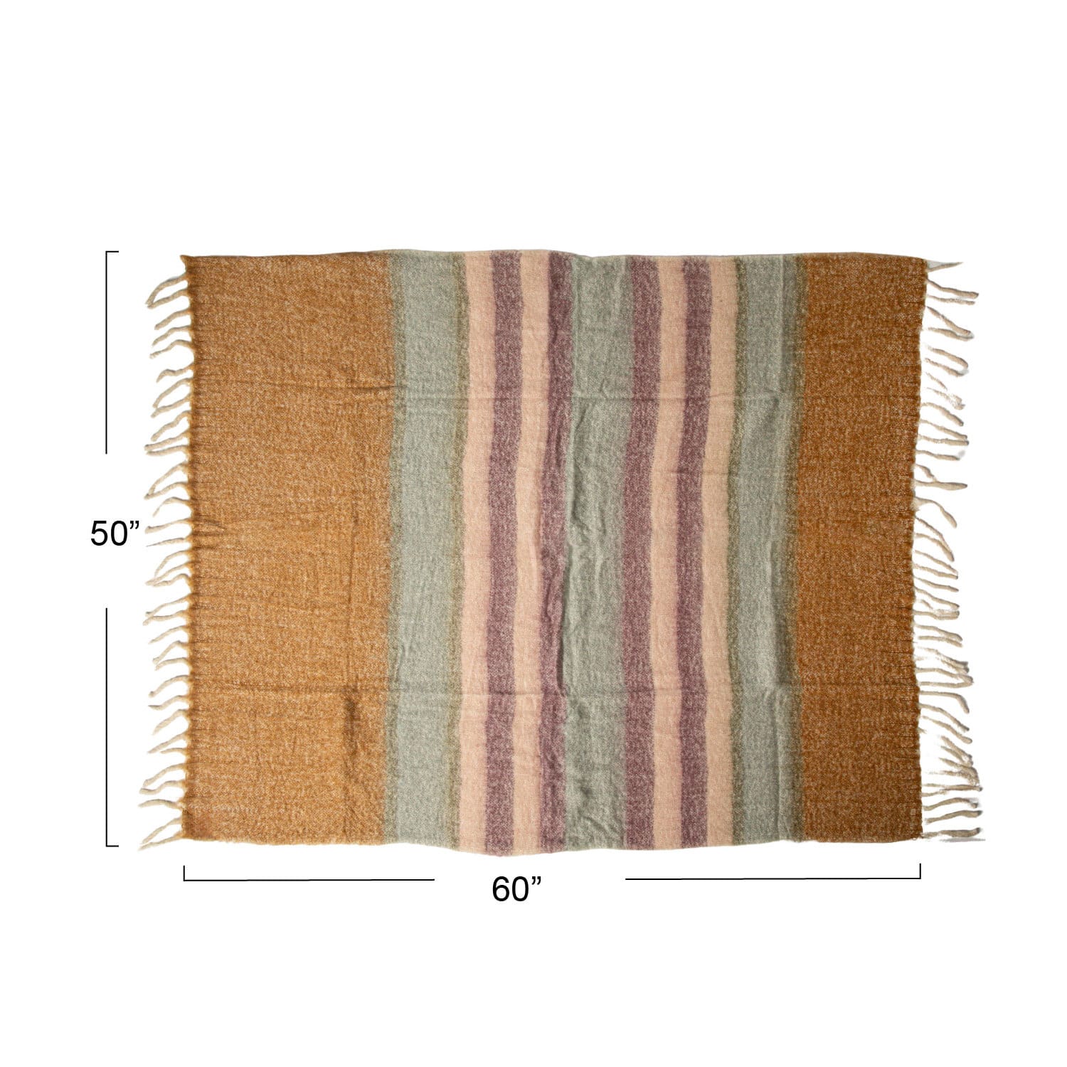 Hello Honey&#xAE; Multicolor Dark Striped Acrylic and Wool Throw Blanket