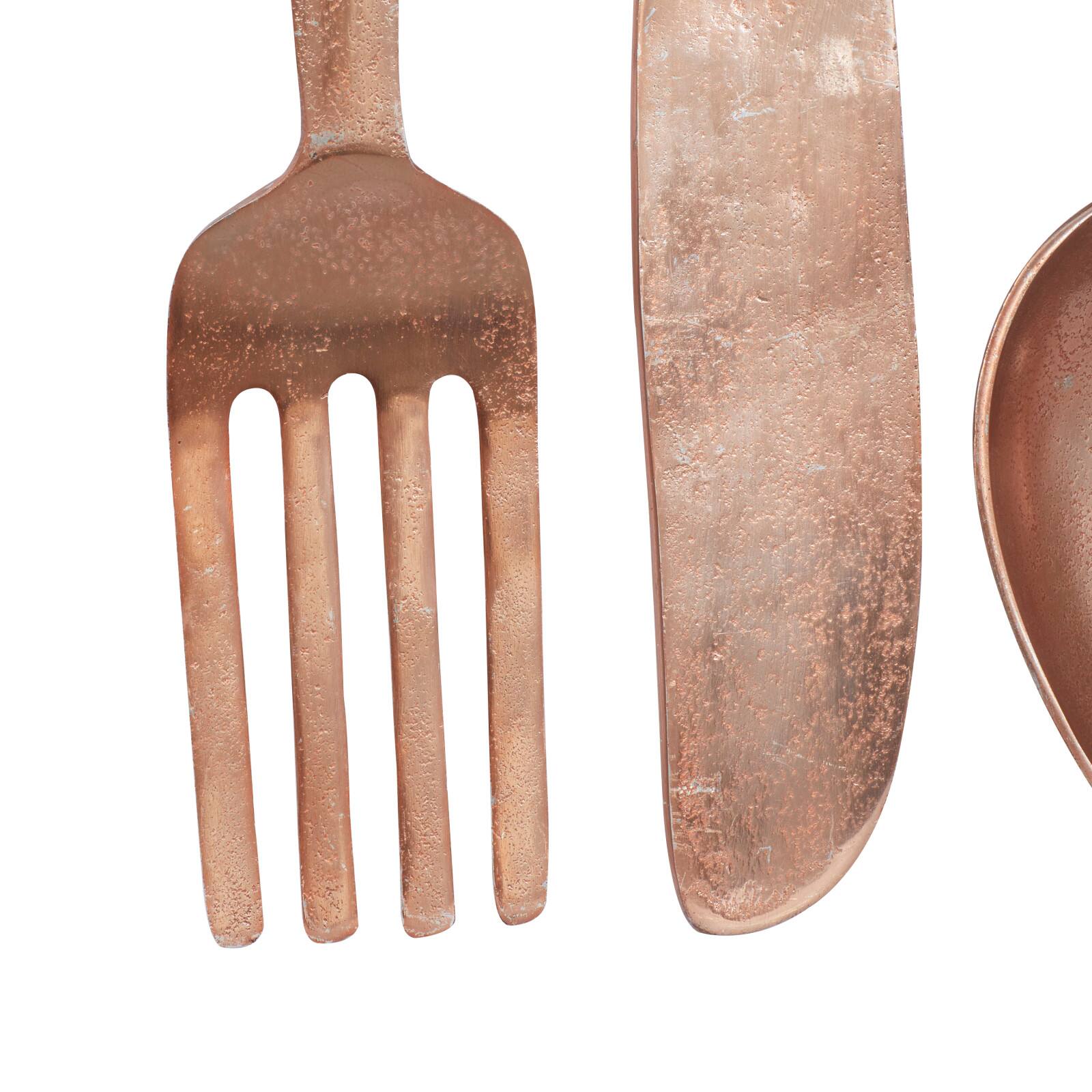 Rose Gold Aluminum Utensils Wall Décor Set