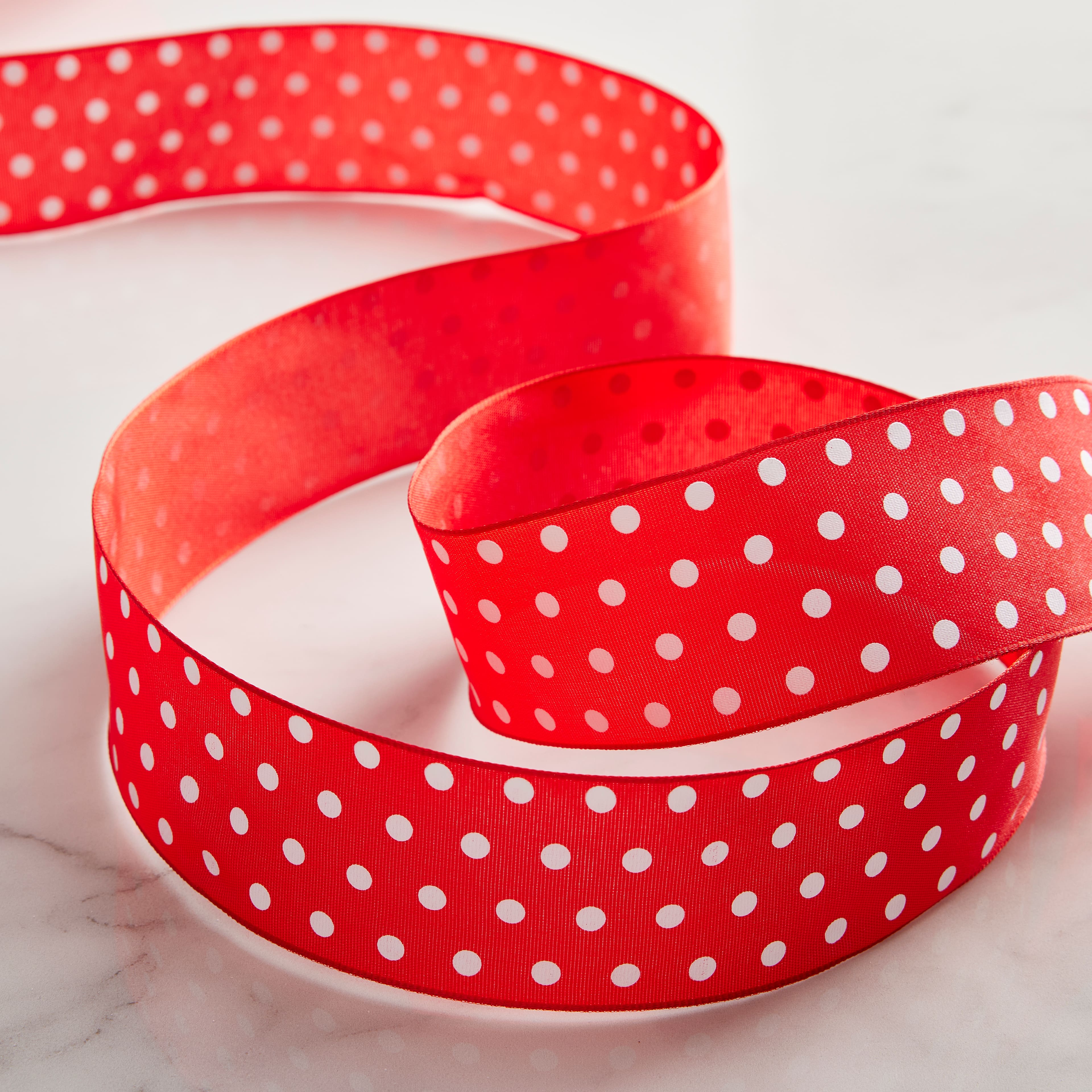 12 Pack: 1.5&#x22; x 3yd. Sheer Wired Polka Dot Ribbon by Celebrate It&#xAE;