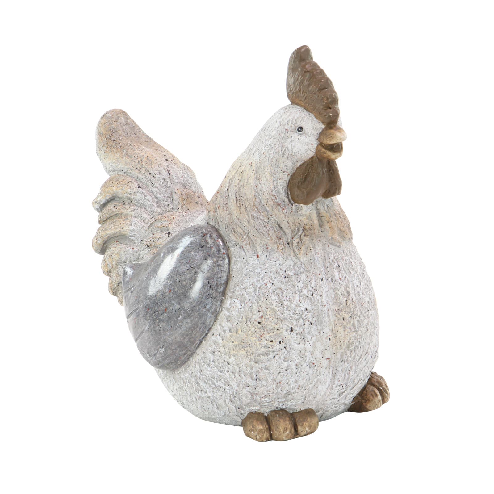 16" Gray Stone Country Hen Garden Sculpture