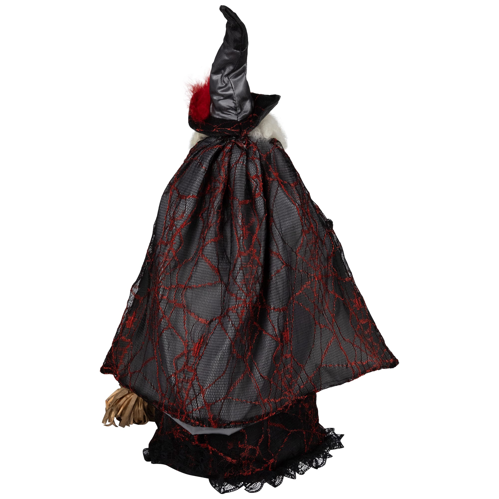 Victorian Style Witch with Broom Halloween Figure - 18"