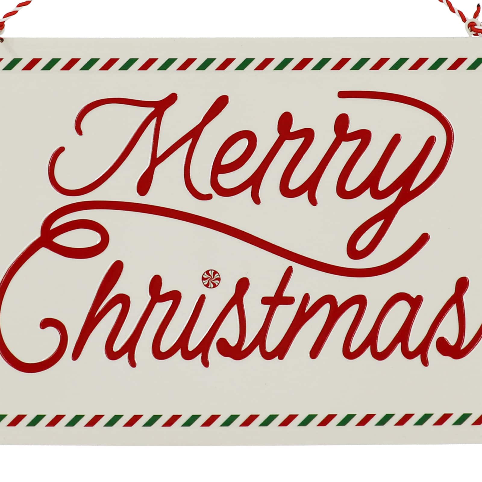 13&#x22; Red &#x26; White Merry Christmas Metal Wall D&#xE9;cor by Ashland&#xAE;