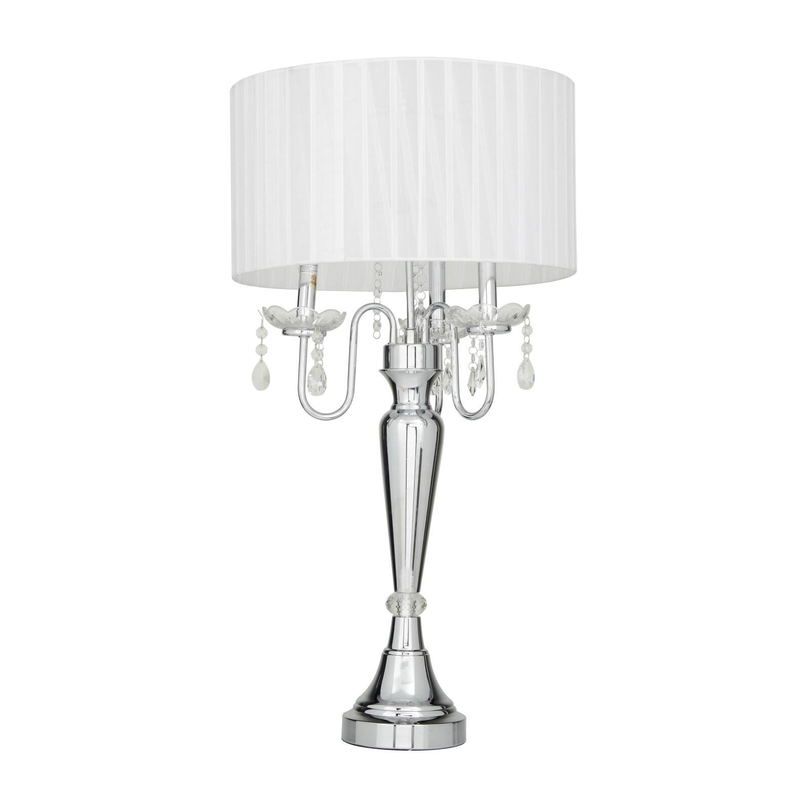 Silver Metal Table Lamp 16" x 16" x 31