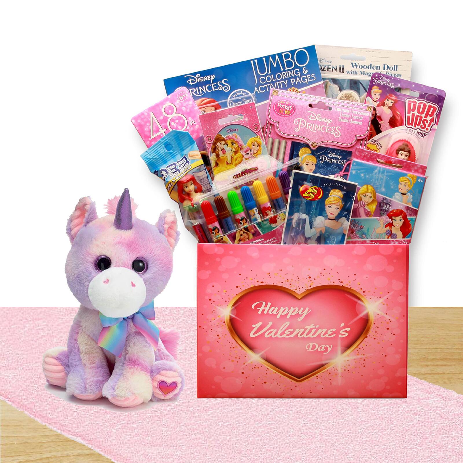 Disney&#xAE; Princess Valentines Gift Box with Unicorn Plush