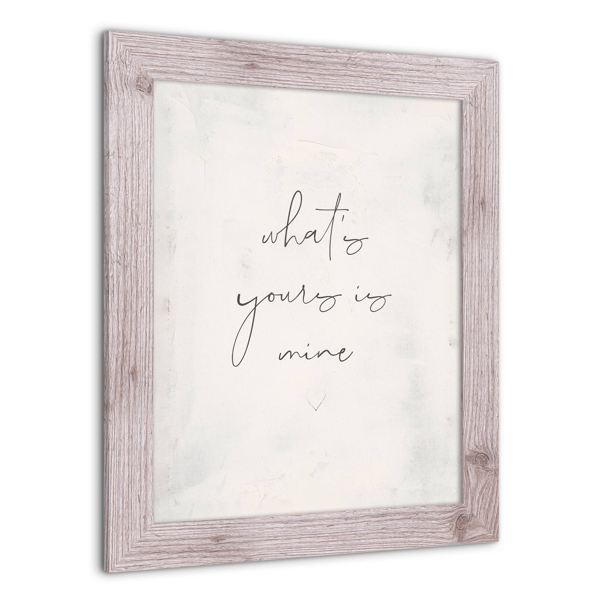 What's Yours is Mine White Framed Print