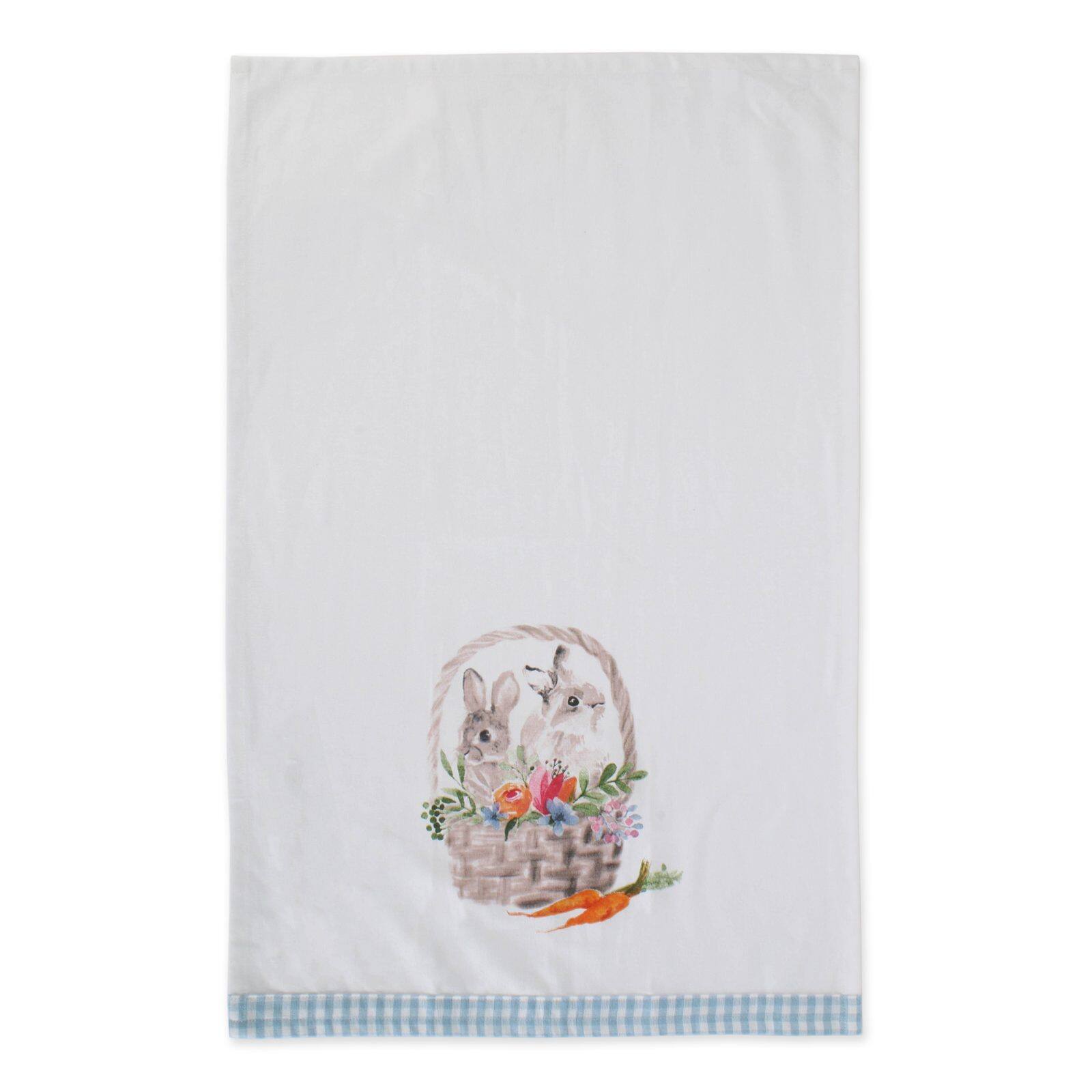 DII® Floral Bunnies Printed Dishtowel, 3ct.
