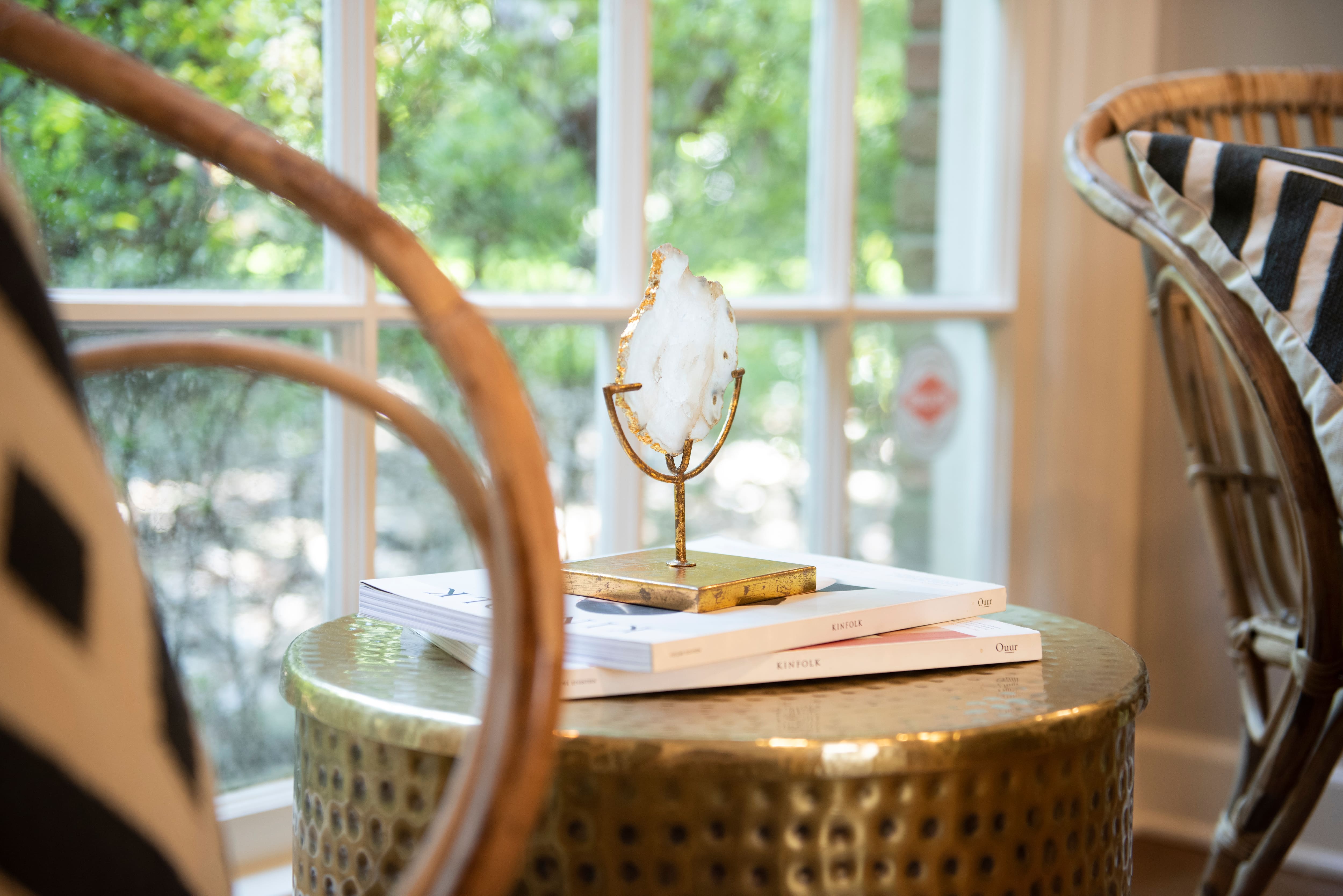 Hello Honey&#xAE; Natural Agate Decor On Stand (Each One Will Vary)