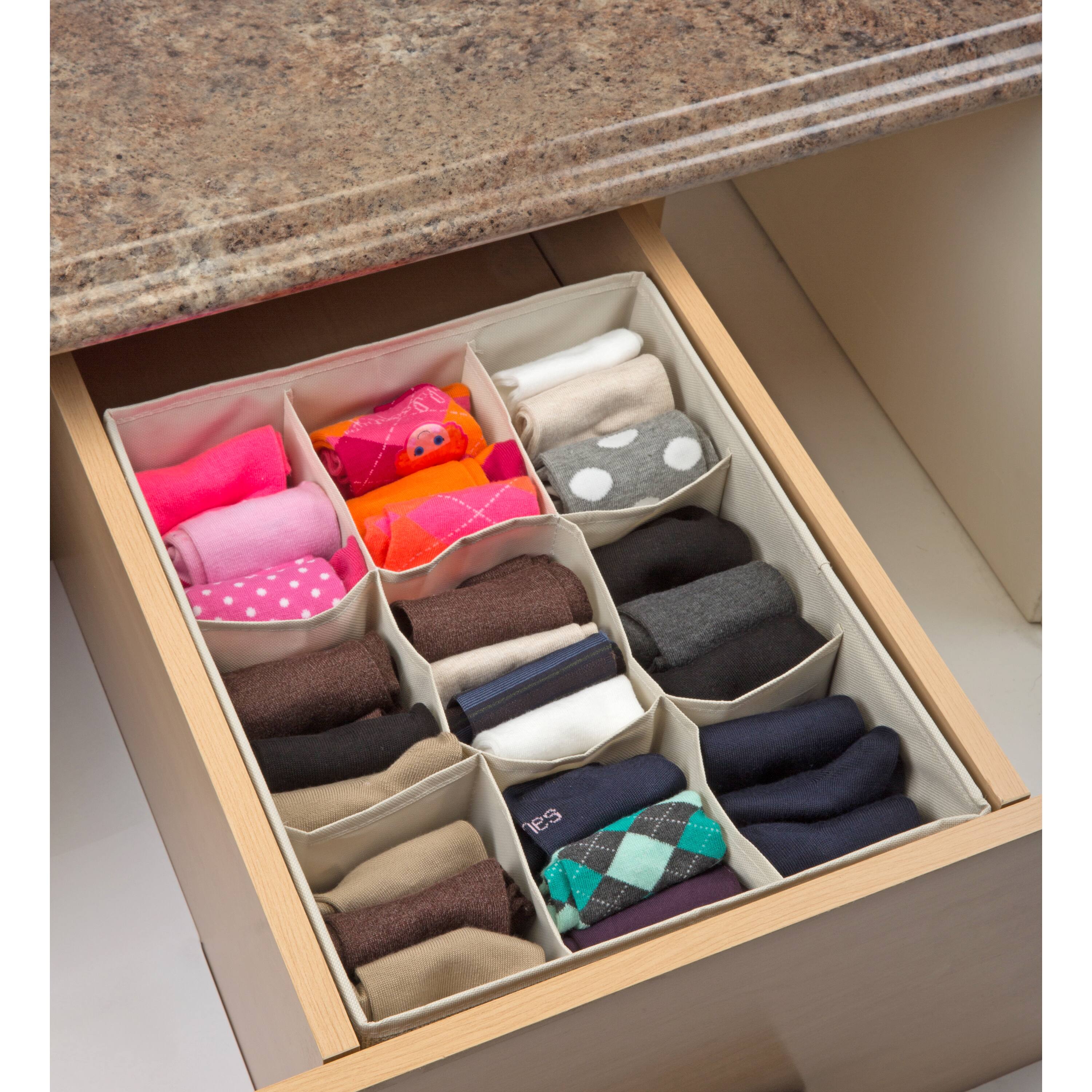 Simplify Cream 9-Compartment Drawer Organizer