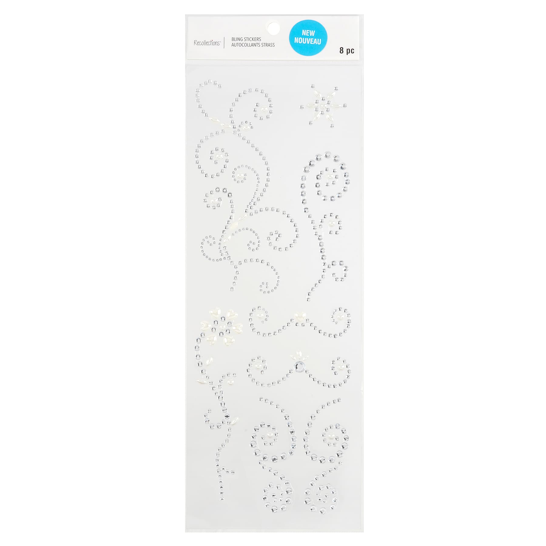 12 Pack: Clear Pearl Border Bling Stickers by Recollections™ | Michaels