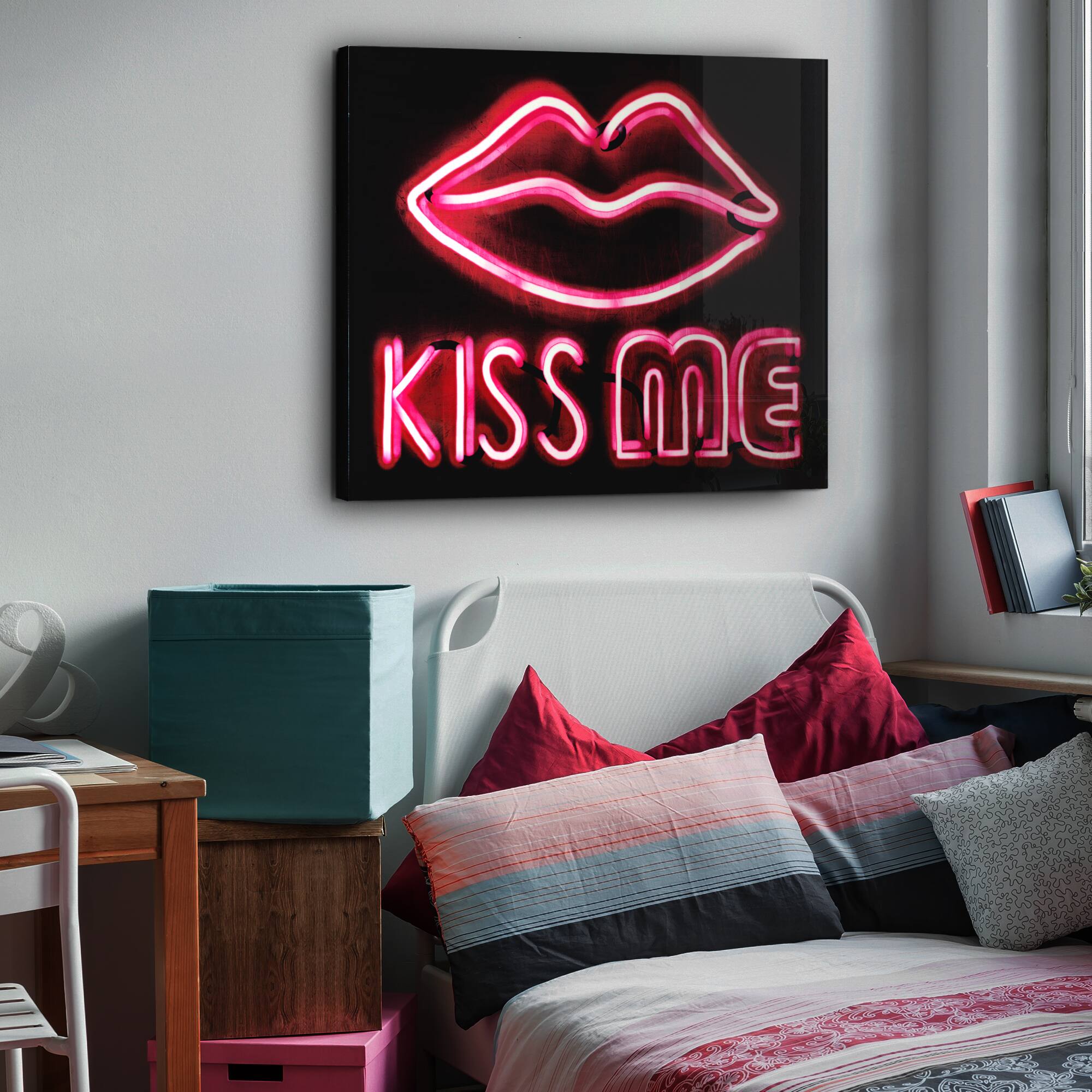 Kiss Me Neon Wall Art