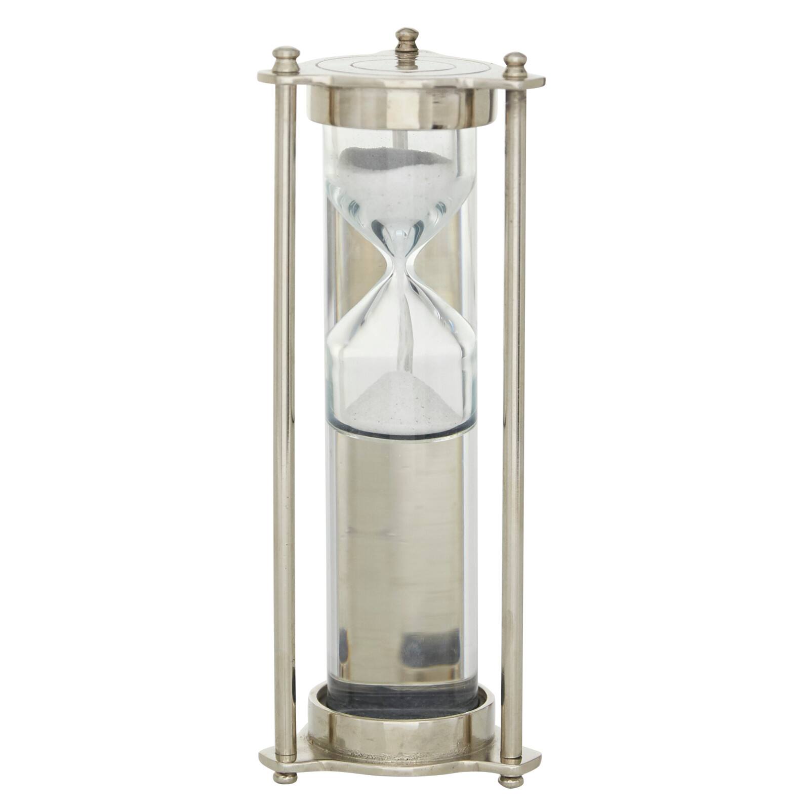 8" Silver Aluminum Contemporary Timer