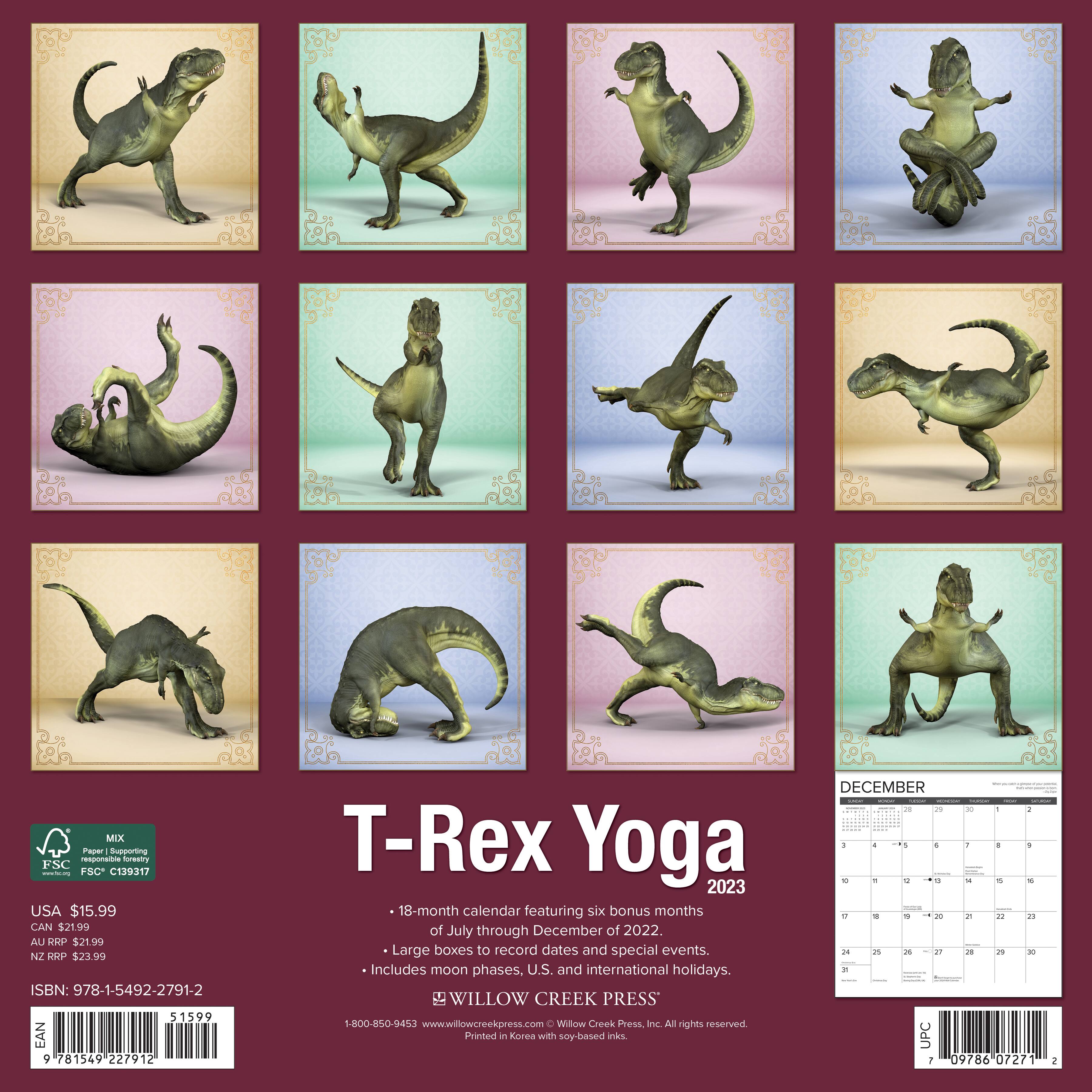 2023 TRex Yoga Wall Calendar Wall Calendars Michaels