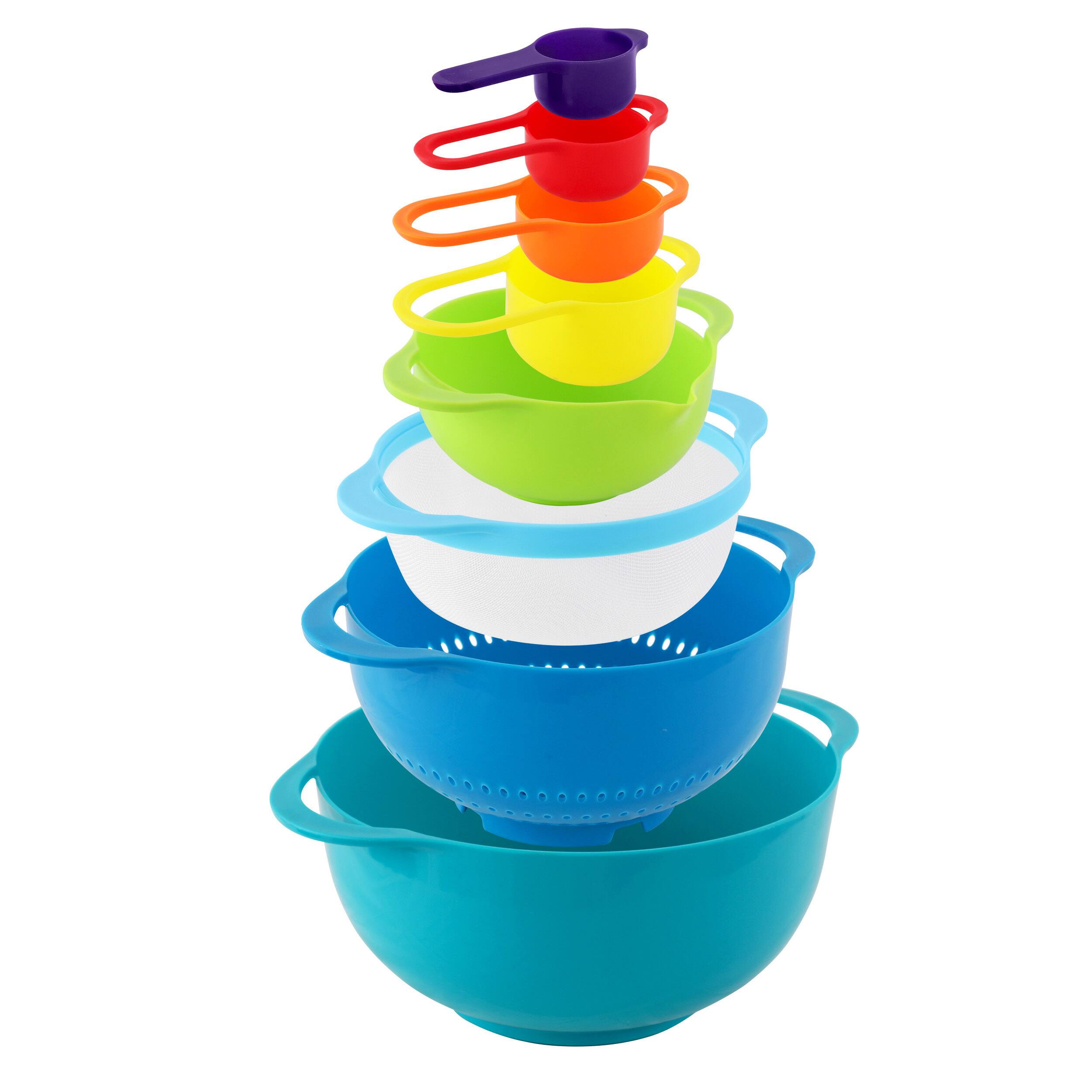 MegaChef Stackable Mixing Bowl &#x26; Measuring Cup Set