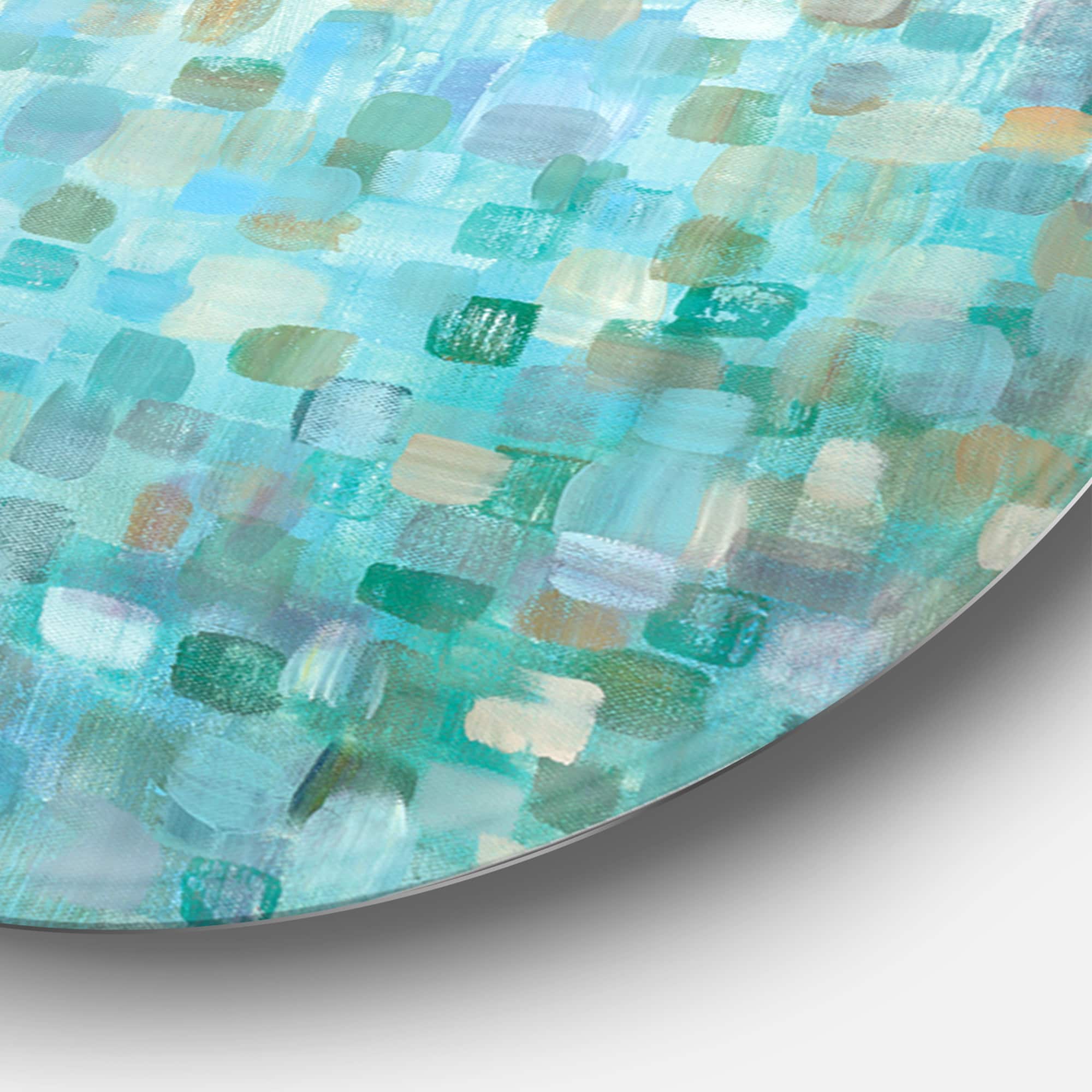 Designart - Blocked Abstract - Geometric Metal Circle Wall Art